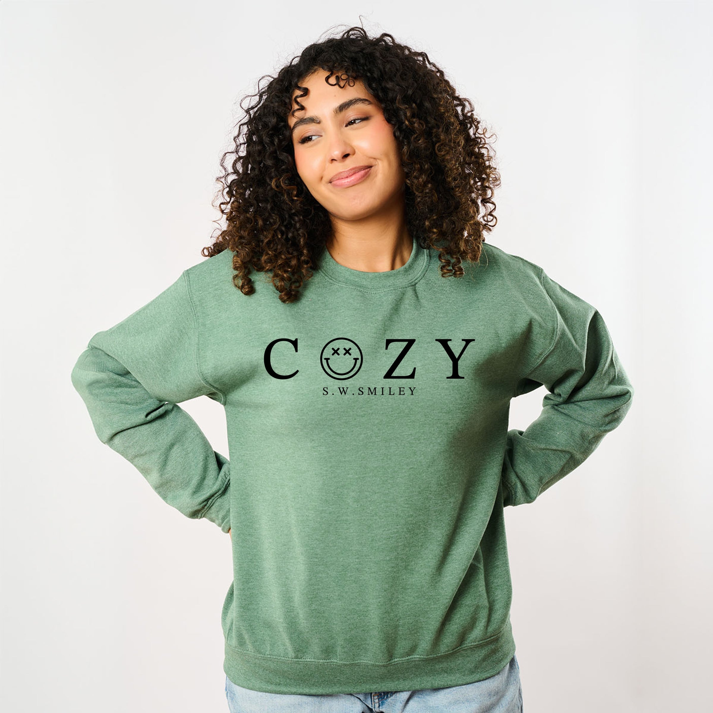S.W.Smiley Cozy Outline - Women's Graphic Sweatshirt