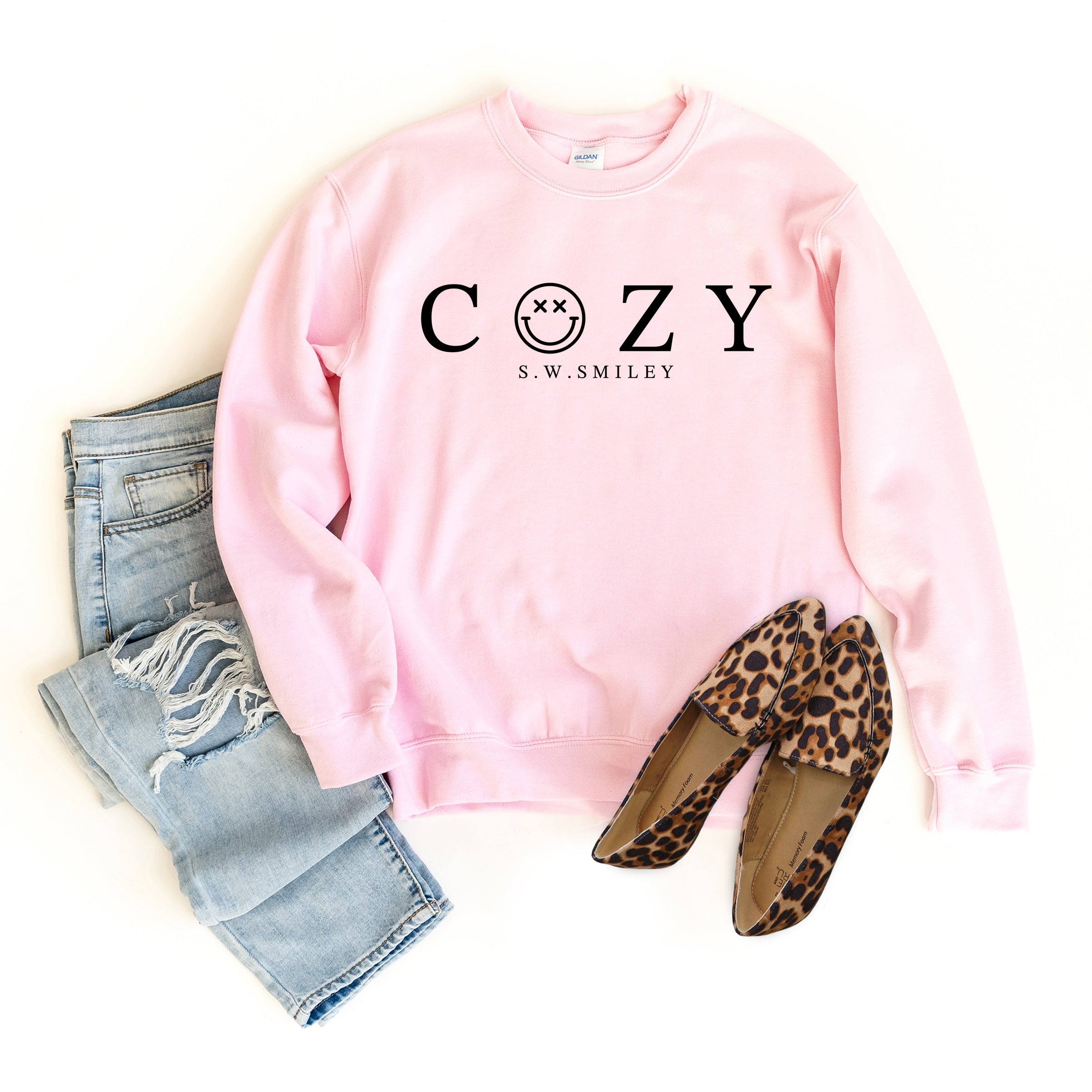 S.W.Smiley Cozy Outline - Women's Graphic Sweatshirt