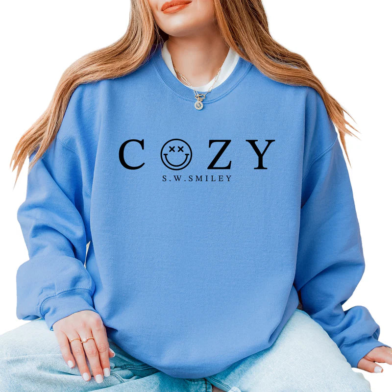 S.W.Smiley Cozy Outline - Women's Graphic Sweatshirt