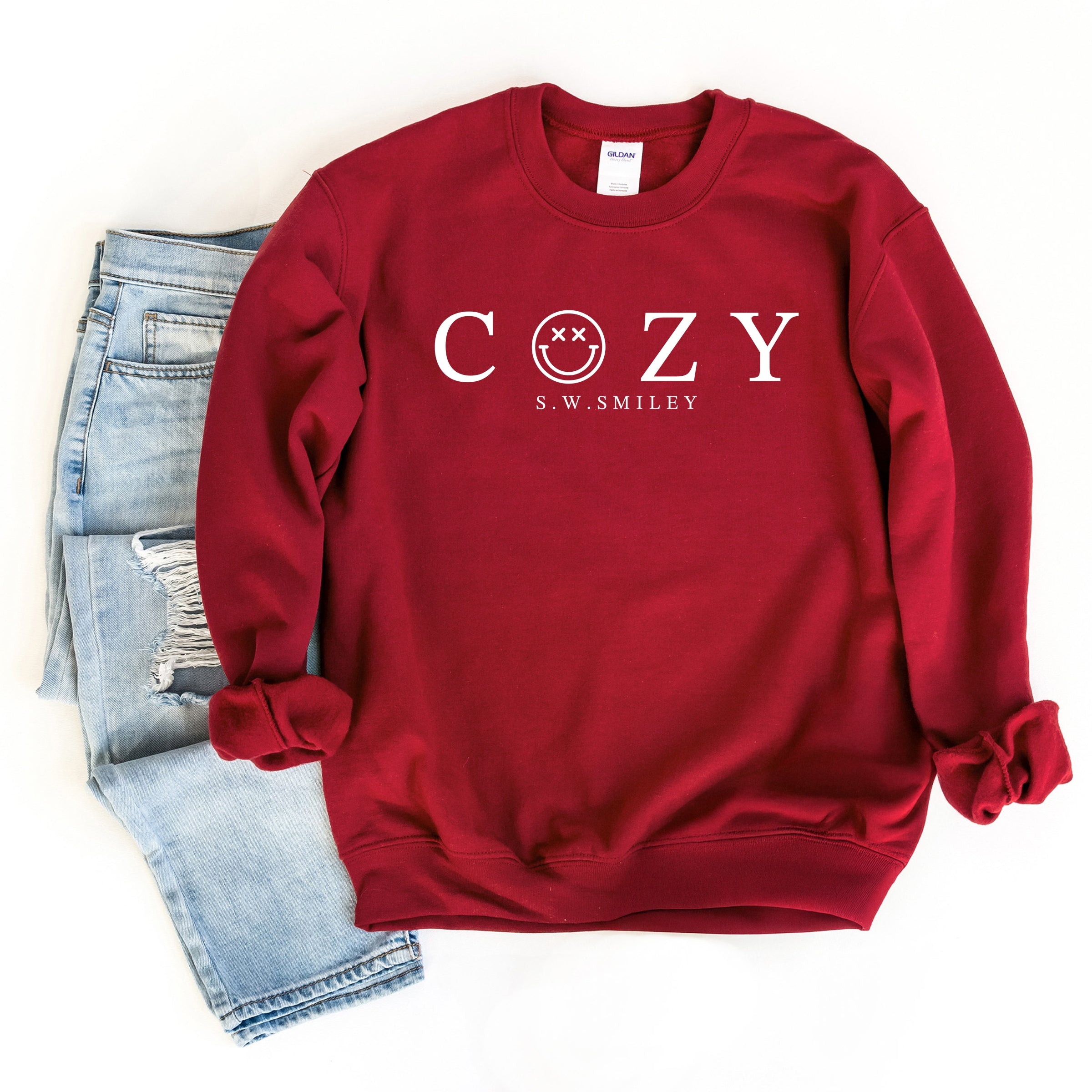 S.W.Smiley Cozy Outline - Women's Graphic Sweatshirt