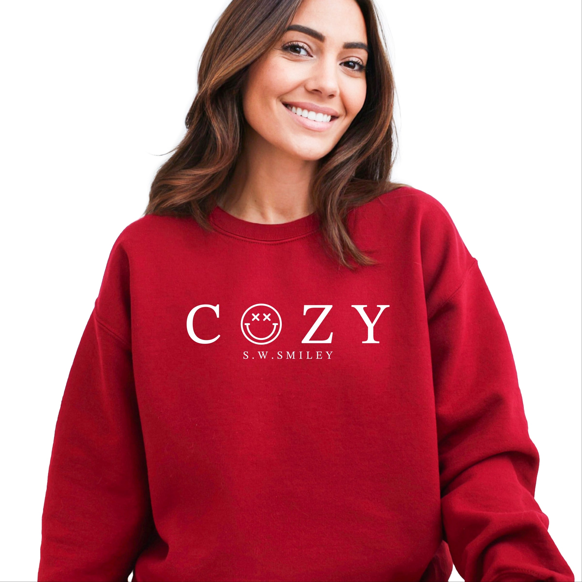 S.W.Smiley Cozy Outline - Women's Graphic Sweatshirt