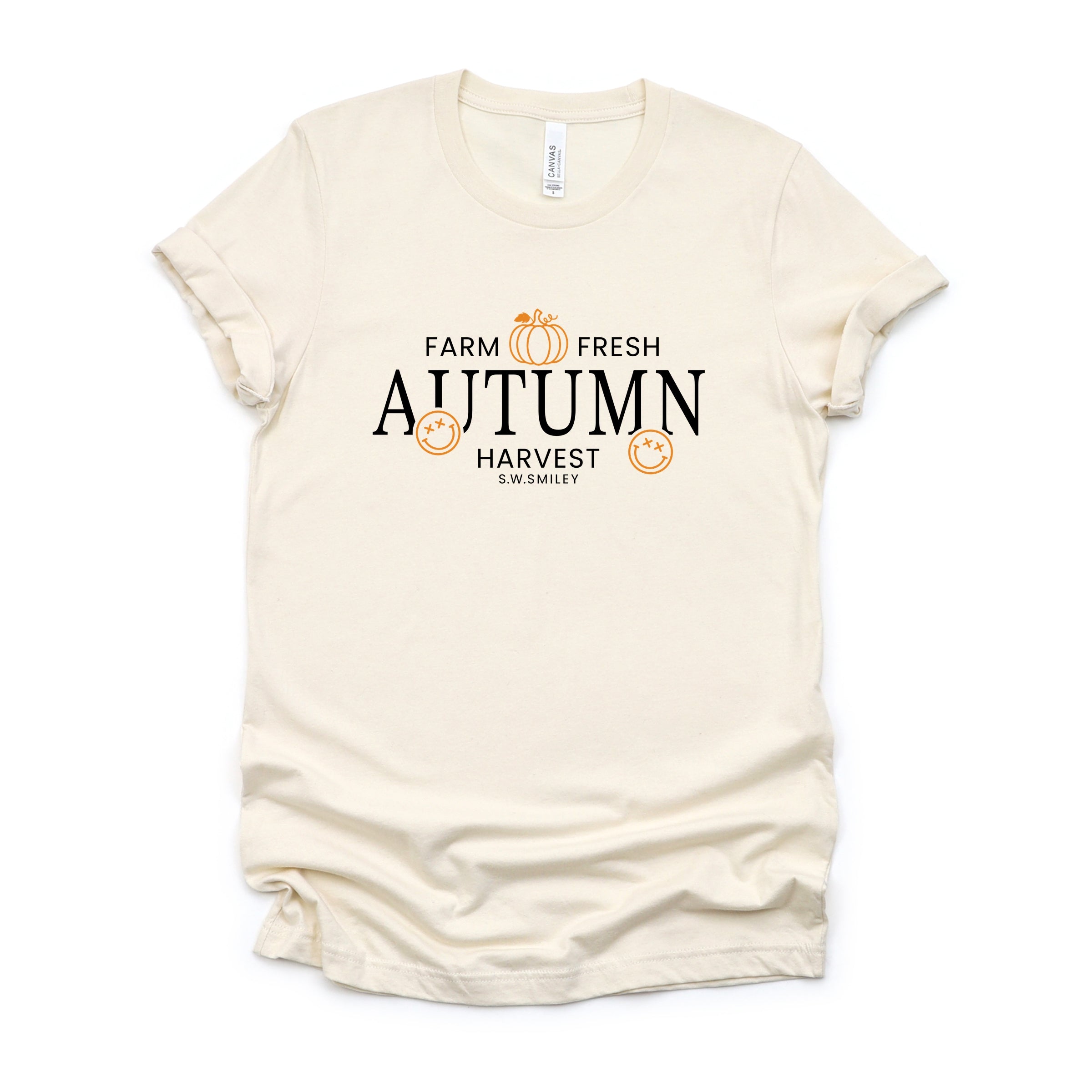 S.W.Smiley Farm Fresh Autumn Harvest - Women's Short Sleeve Graphic T-Shirt