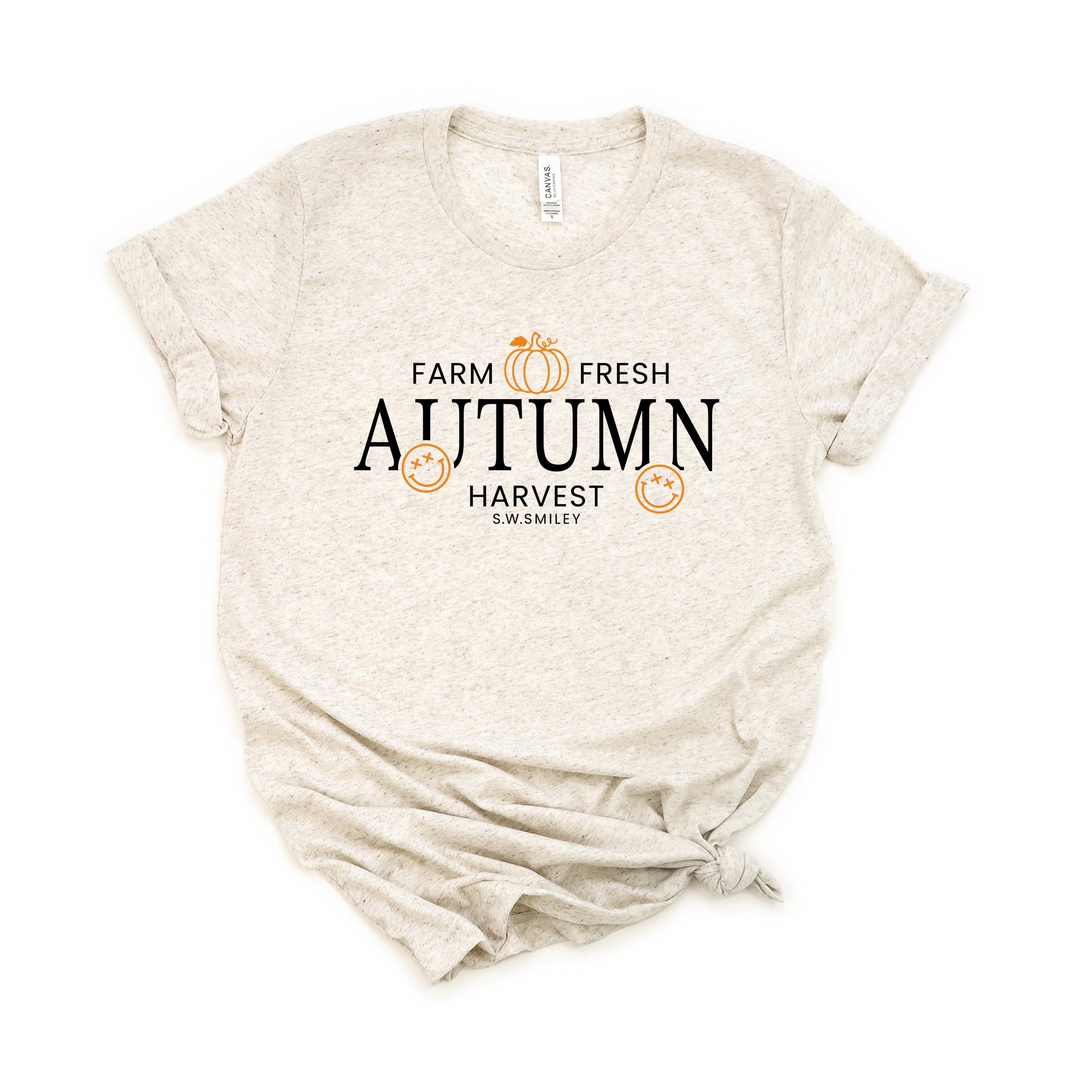 S.W.Smiley Farm Fresh Autumn Harvest - Women's Short Sleeve Graphic T-Shirt