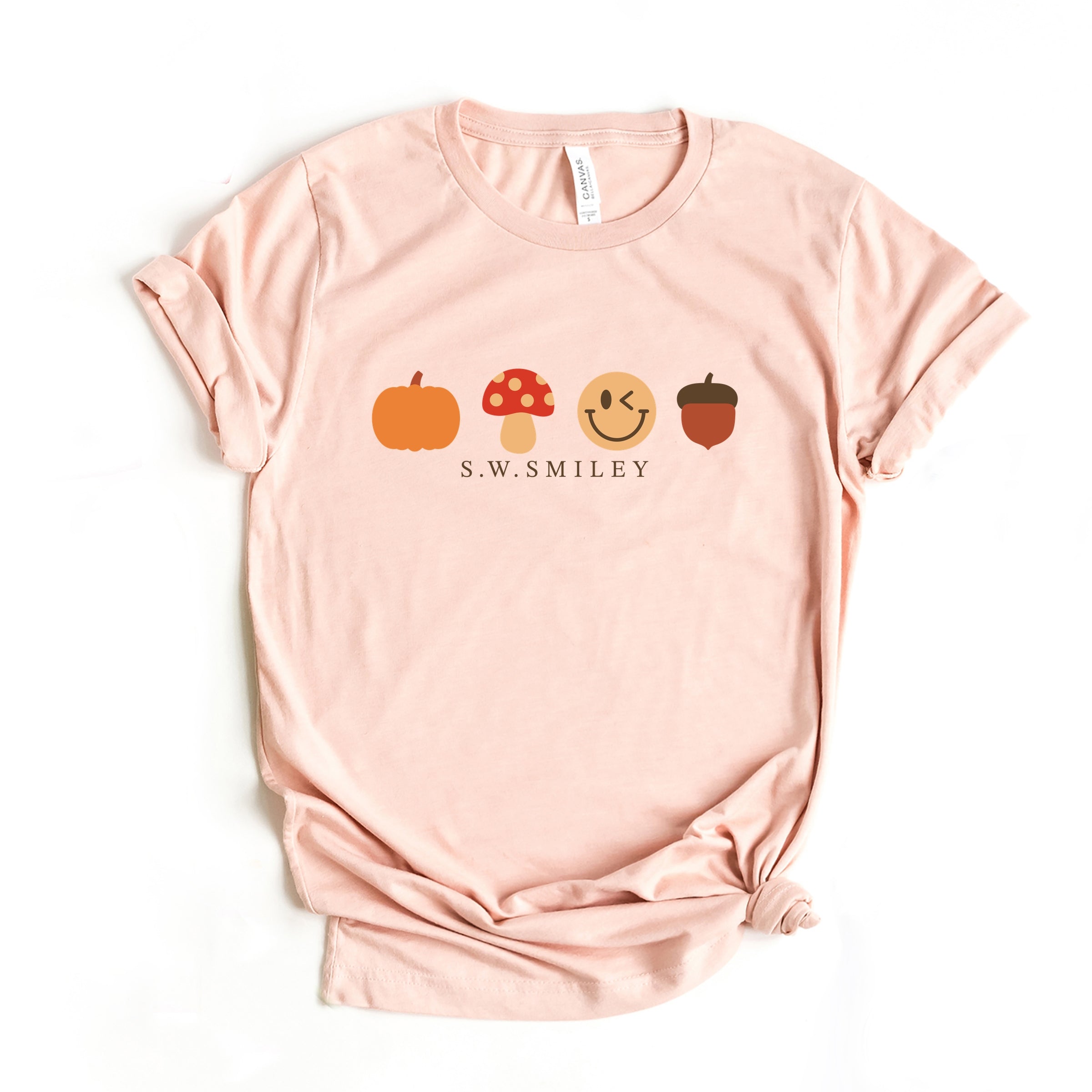 S.W.Smiley Fall Icons - Women's Short Sleeve Graphic T-Shirt