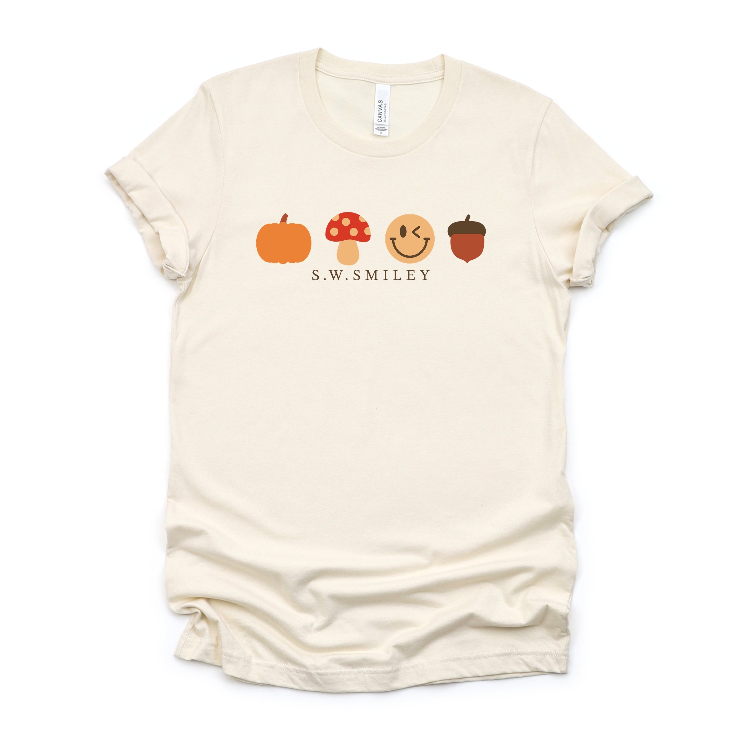 S.W.Smiley Fall Icons - Women's Short Sleeve Graphic T-Shirt