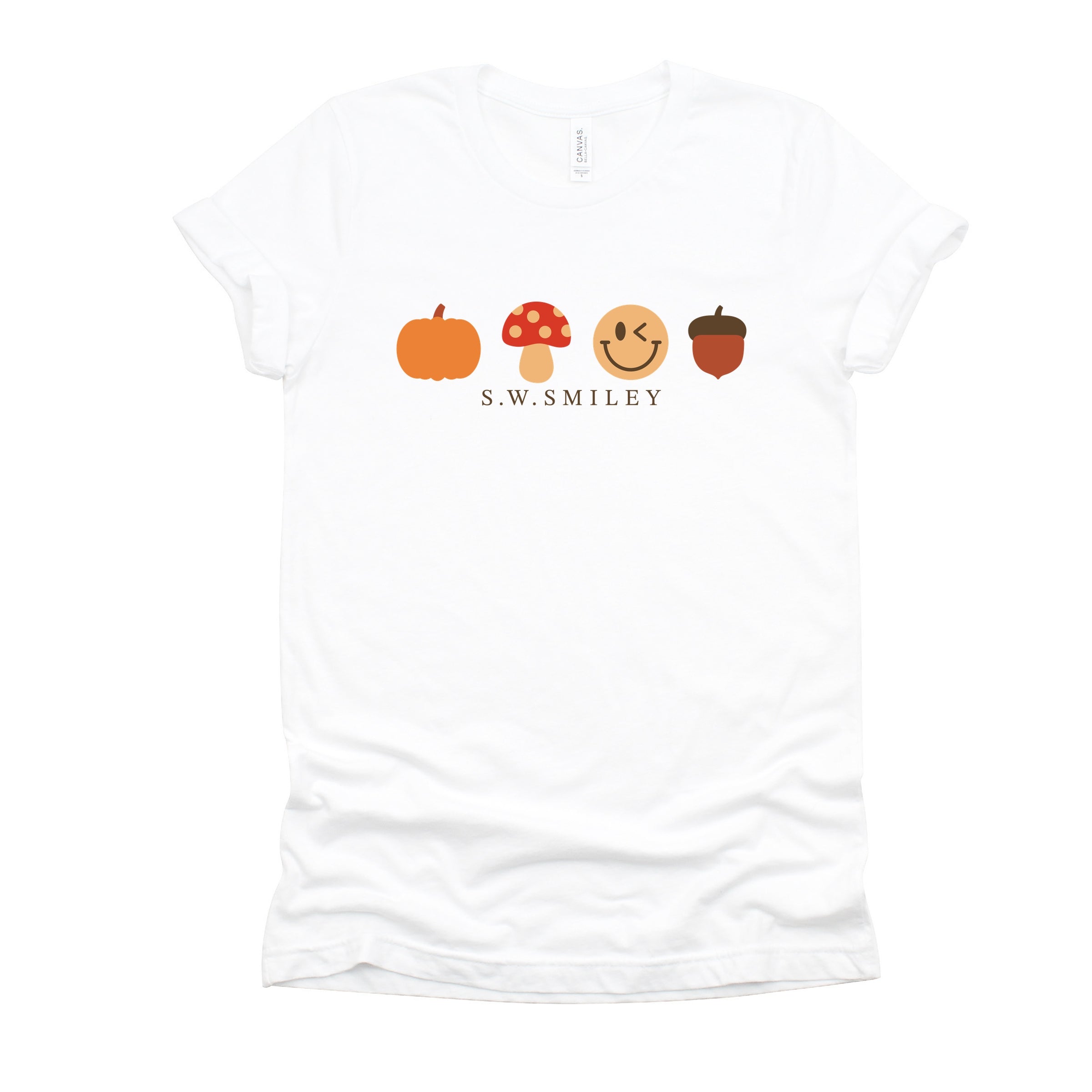 S.W.Smiley Fall Icons - Women's Short Sleeve Graphic T-Shirt