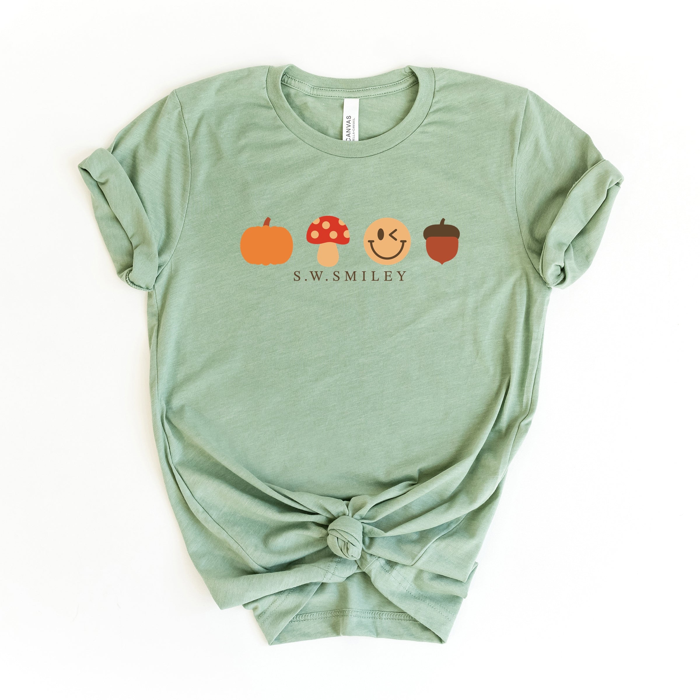 S.W.Smiley Fall Icons - Women's Short Sleeve Graphic T-Shirt