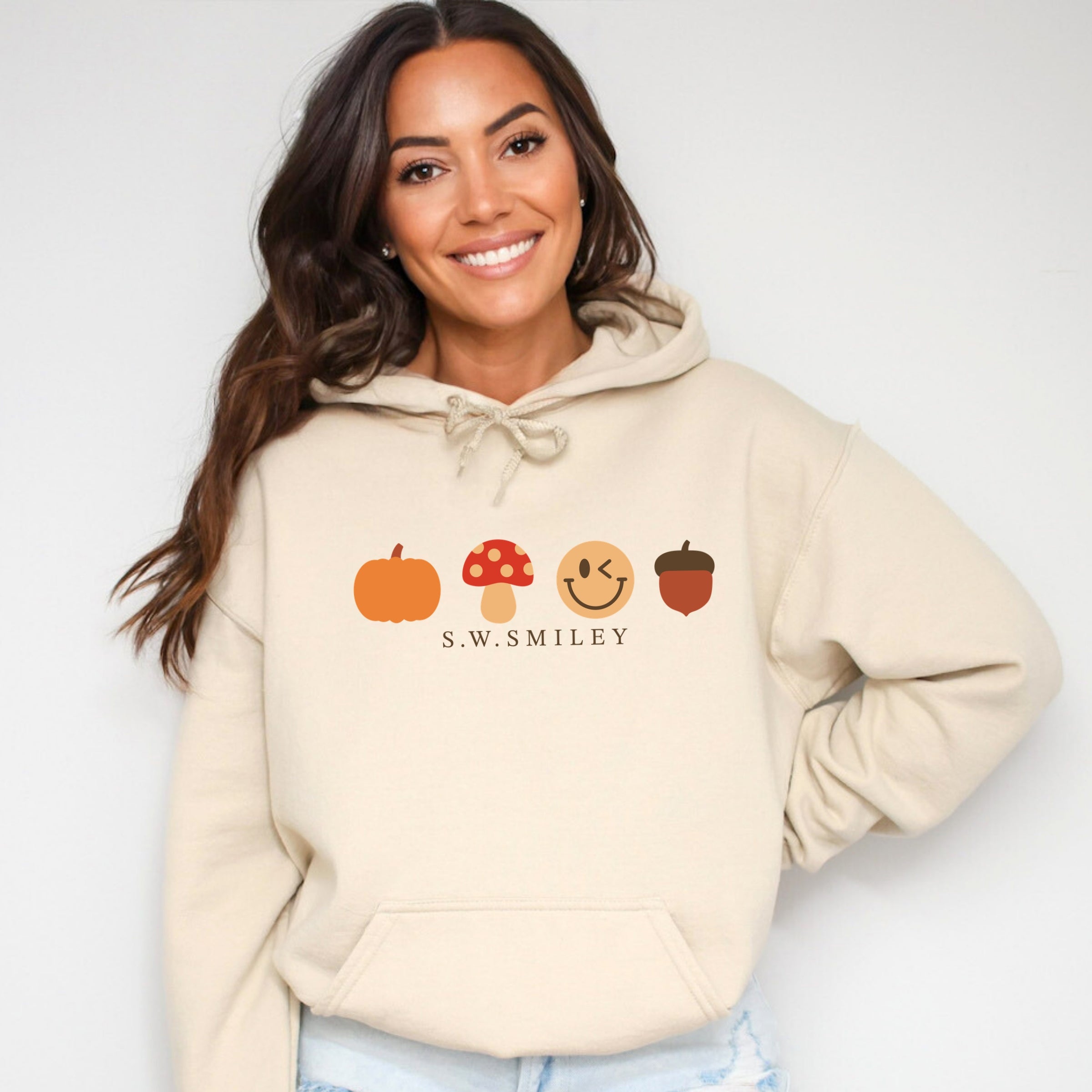 S.W.Smiley Fall Icons - Women's Graphic Hoodie