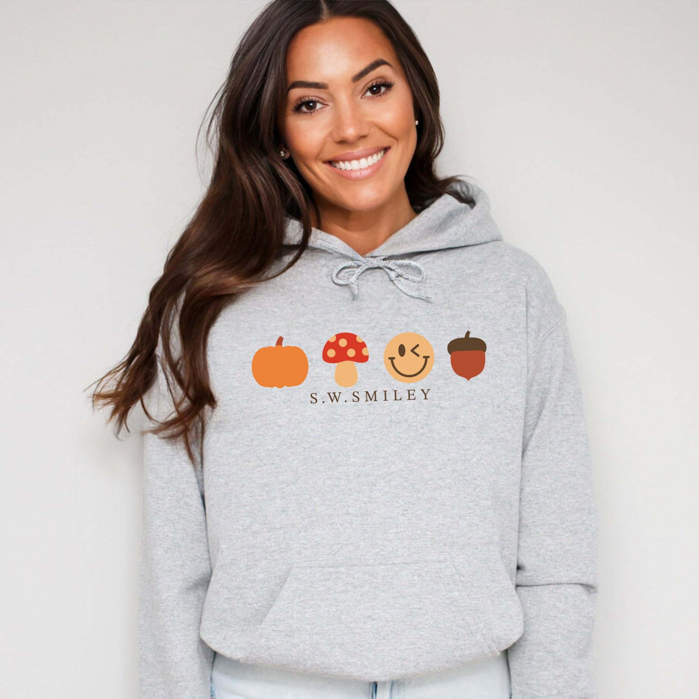 S.W.Smiley Fall Icons - Women's Graphic Hoodie