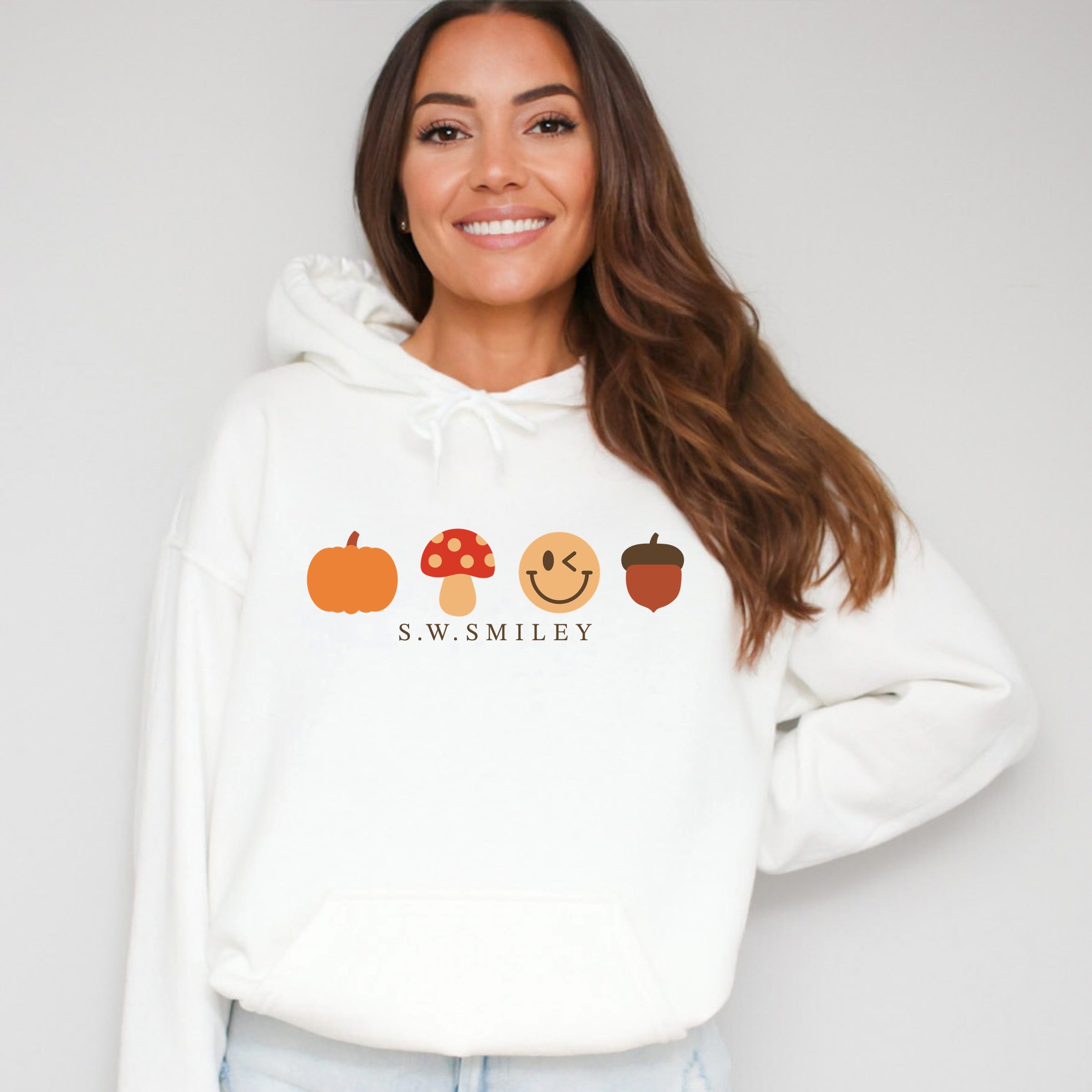S.W.Smiley Fall Icons - Women's Graphic Hoodie