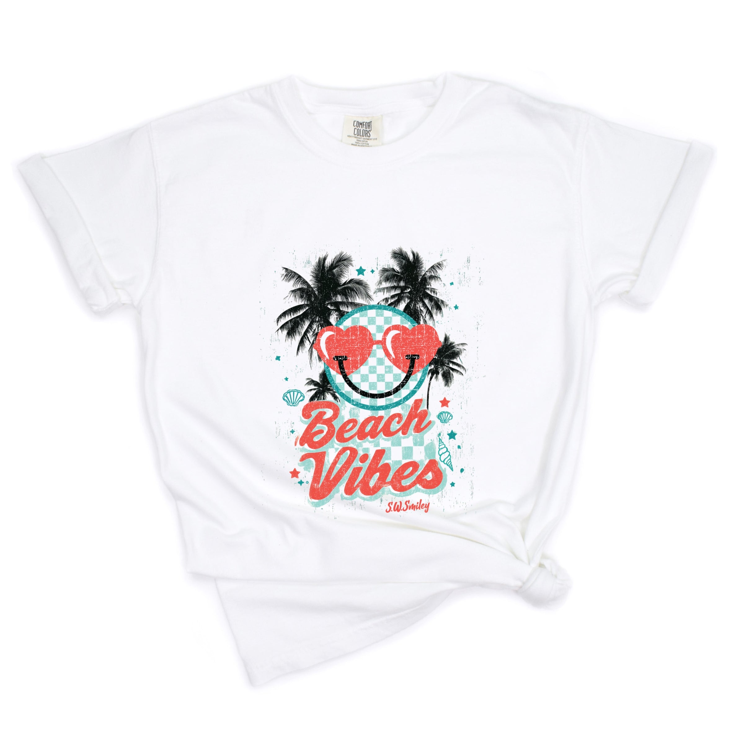 S.W.Smiley Beach Vibes - Women's Garment Dyed Tee