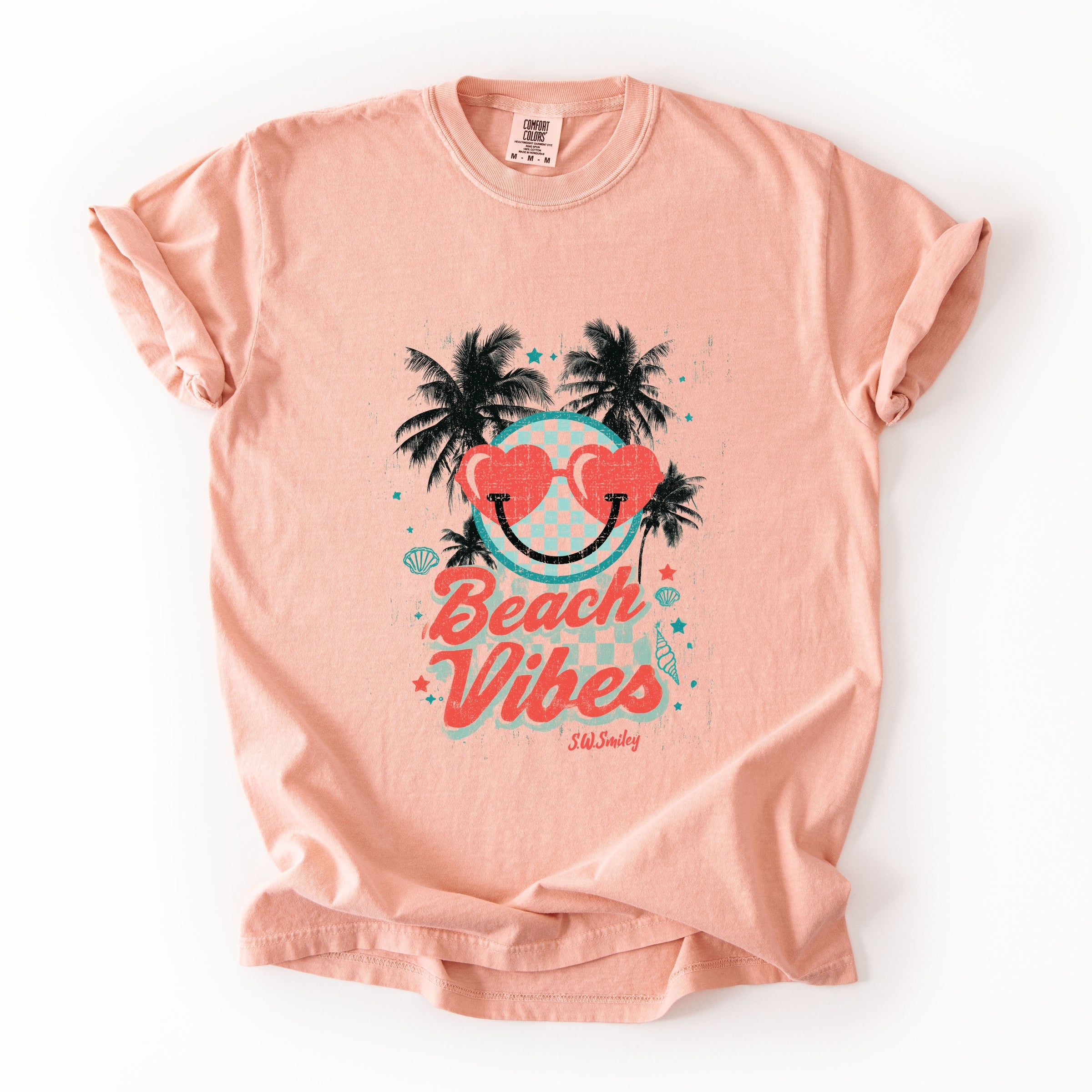 S.W.Smiley Beach Vibes - Women's Garment Dyed Tee