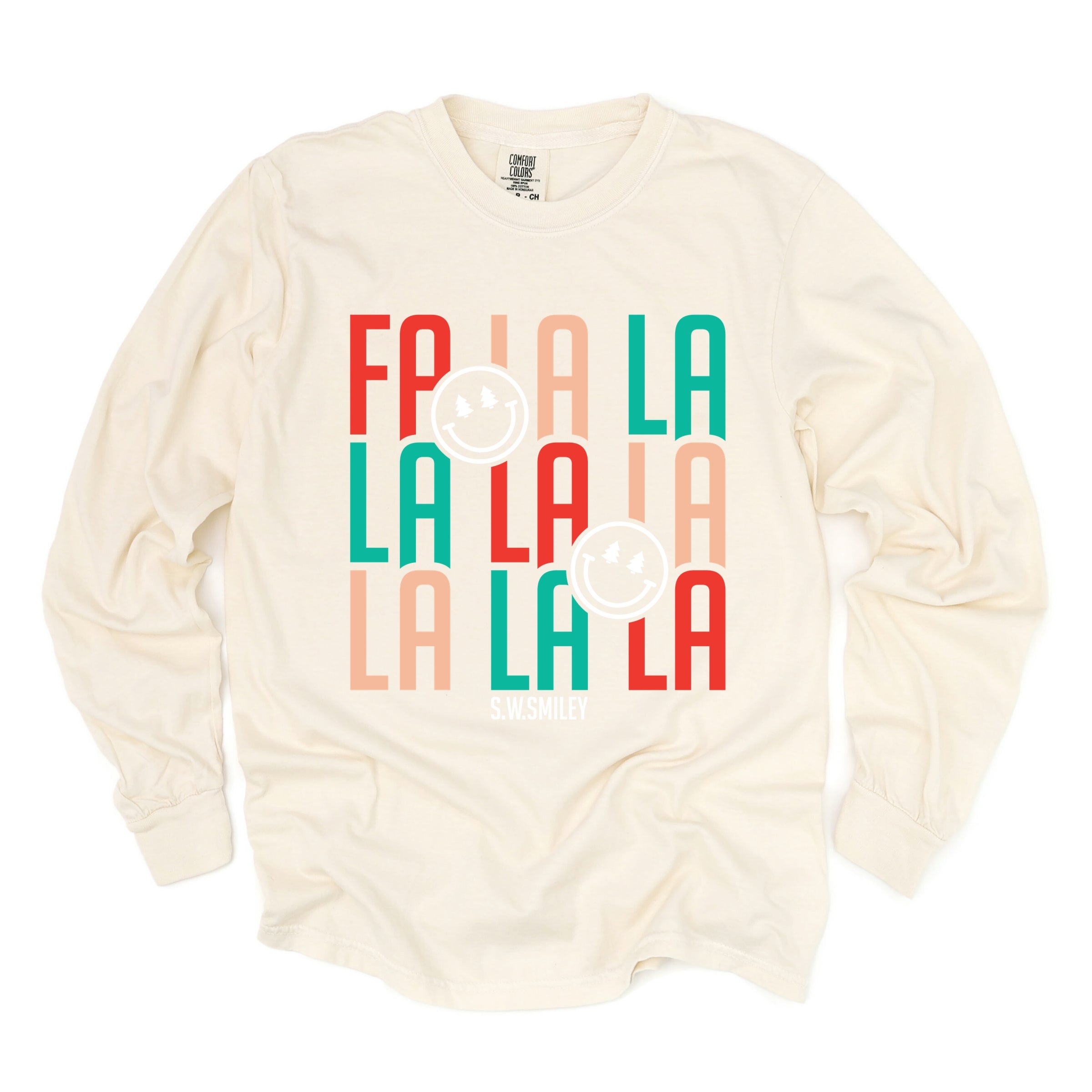 S.W.Smiley Fa La La - Womens Garment Dyed Long Sleeve