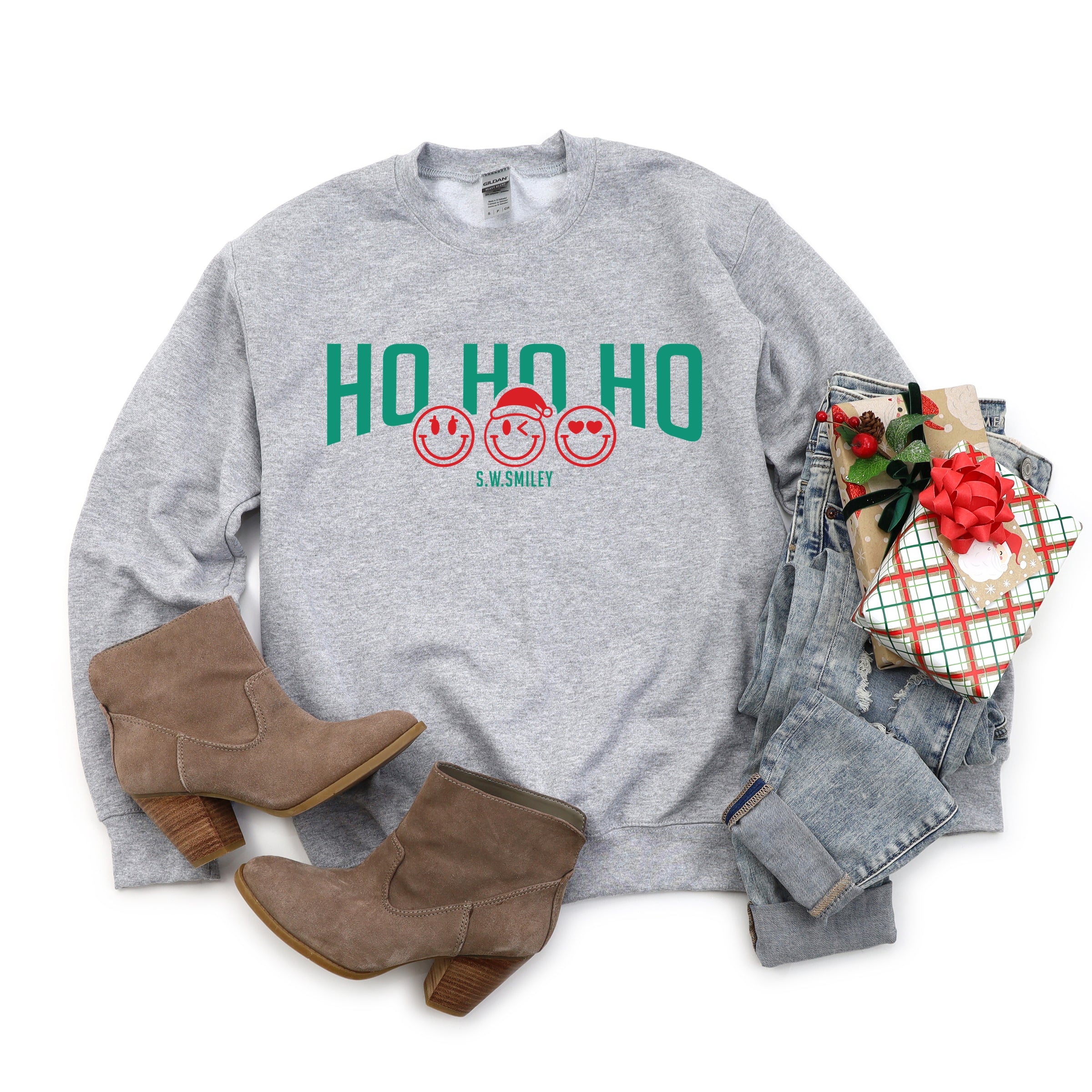 S.W.Smiley Varsity Ho Ho Ho -  Womens Sweatshirt