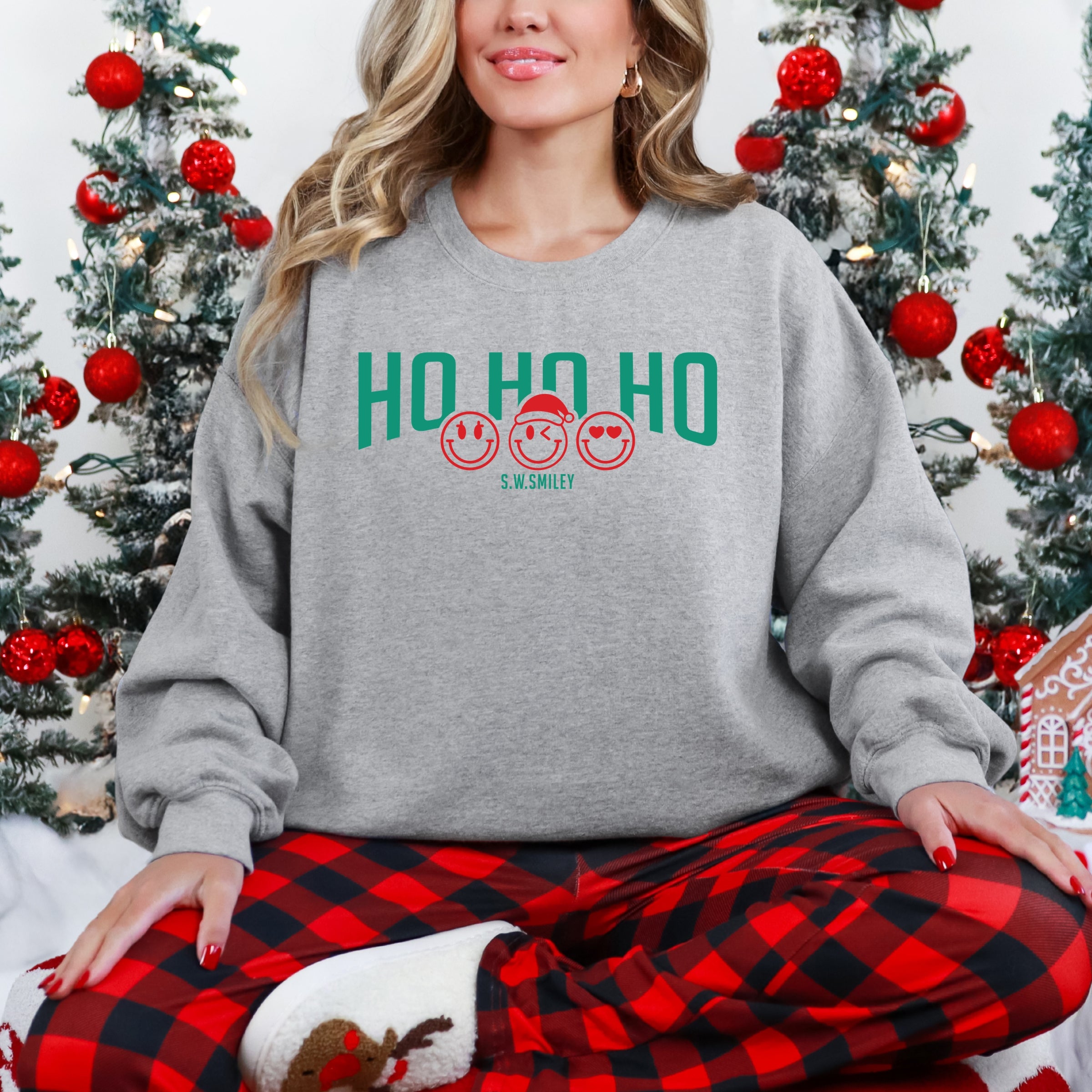 S.W.Smiley Varsity Ho Ho Ho -  Womens Sweatshirt