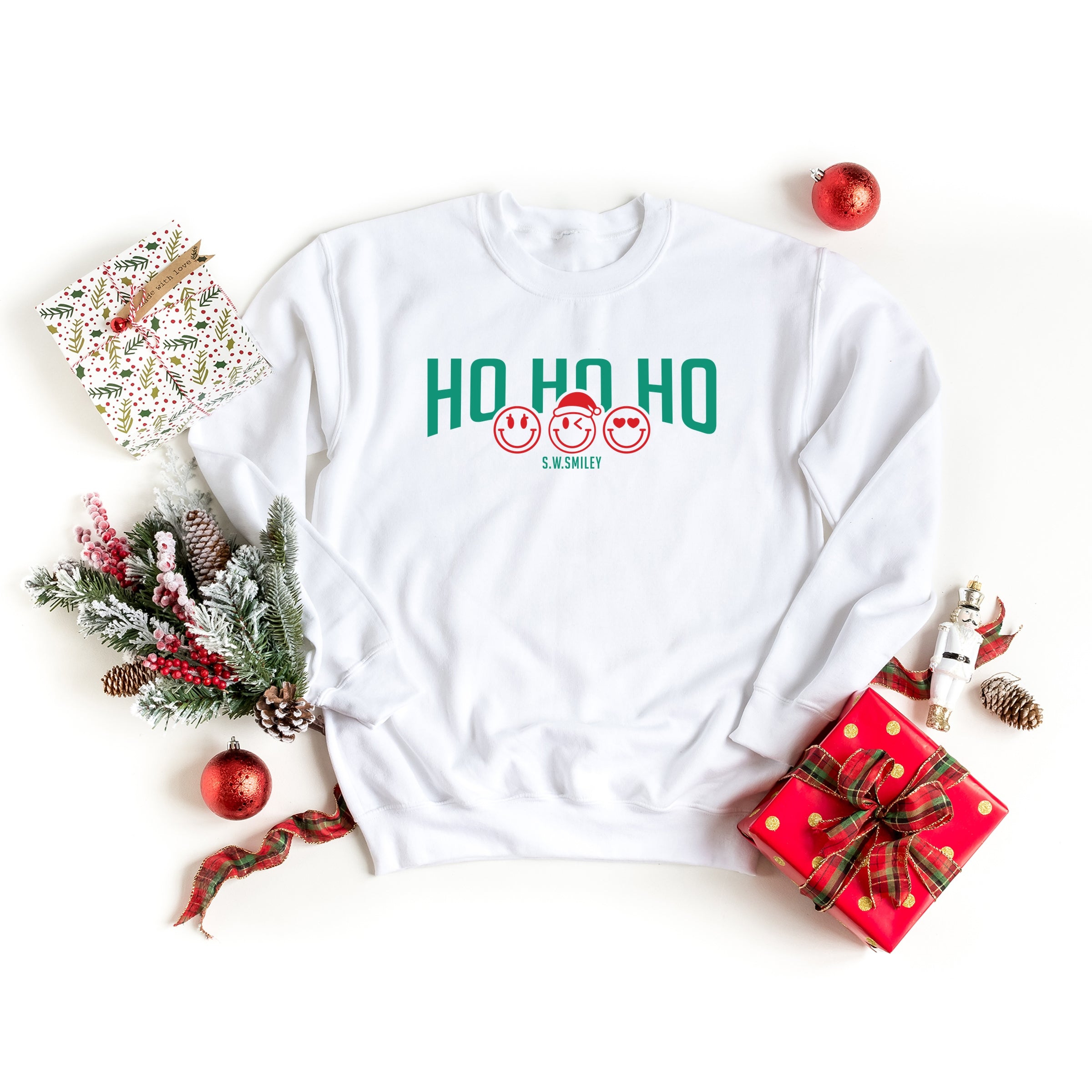 S.W.Smiley Varsity Ho Ho Ho -  Womens Sweatshirt