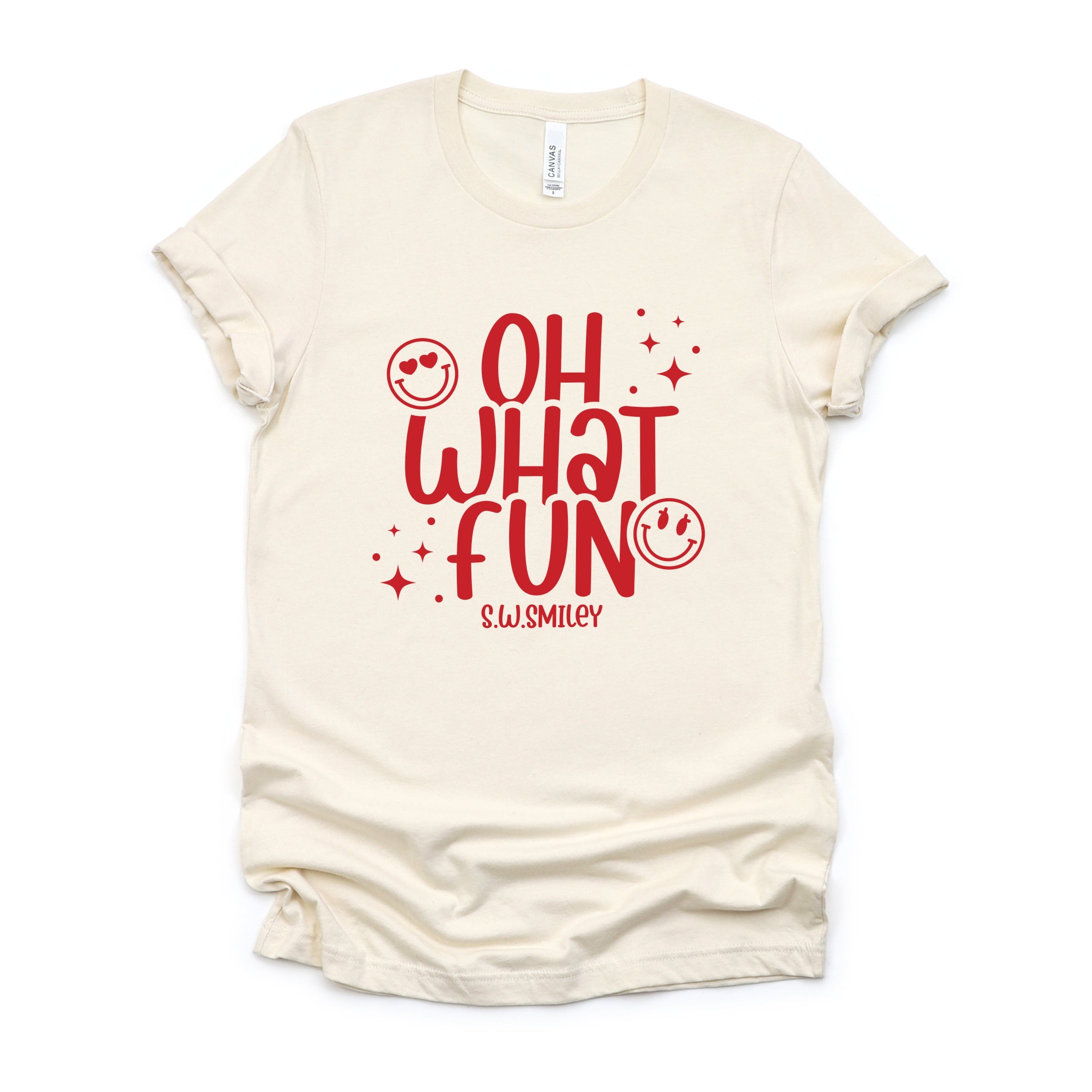 S.W.Smiley Oh What Fun Sparkle - Womens Short Sleeve Tee