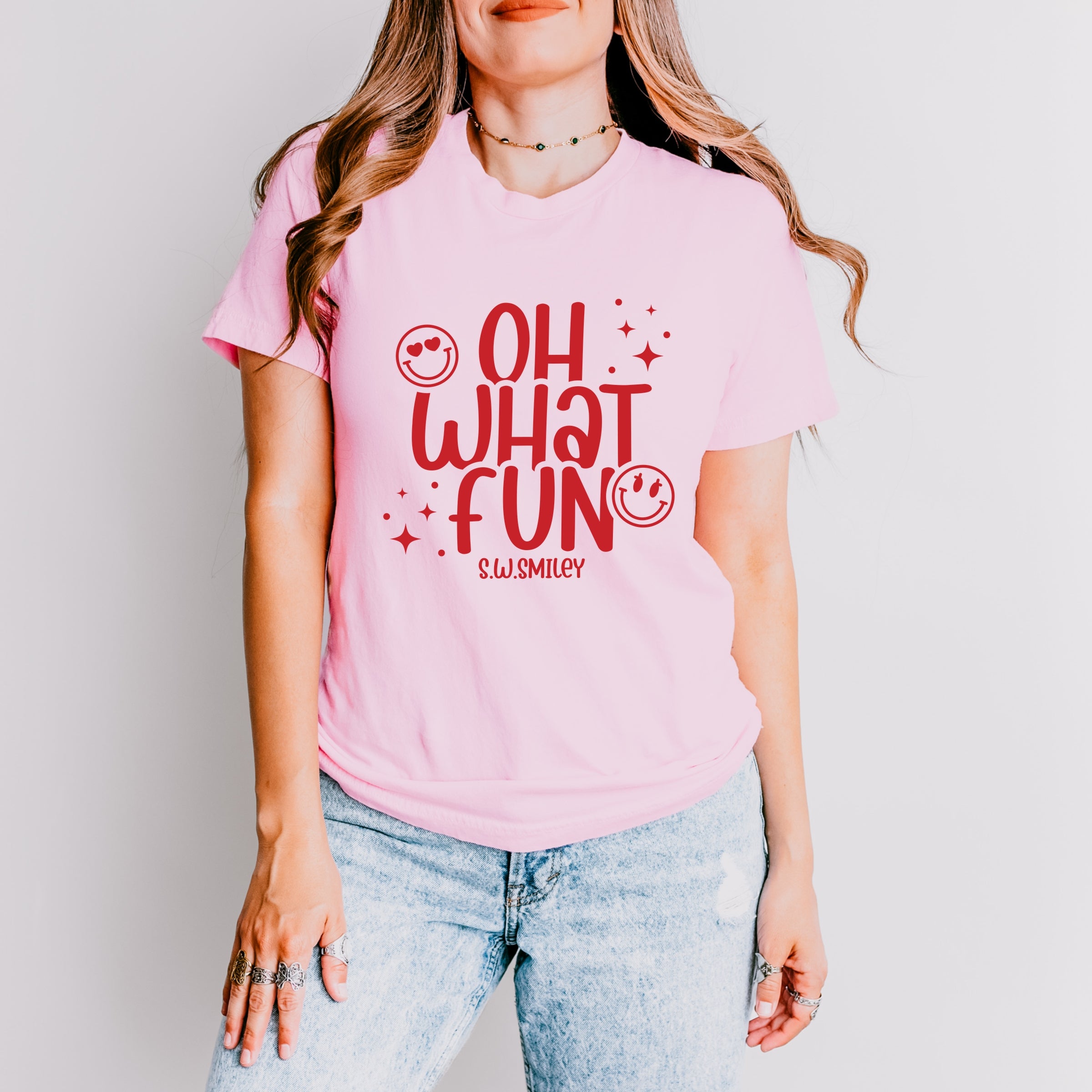 S.W.Smiley Oh What Fun Sparkle - Womens Short Sleeve Tee