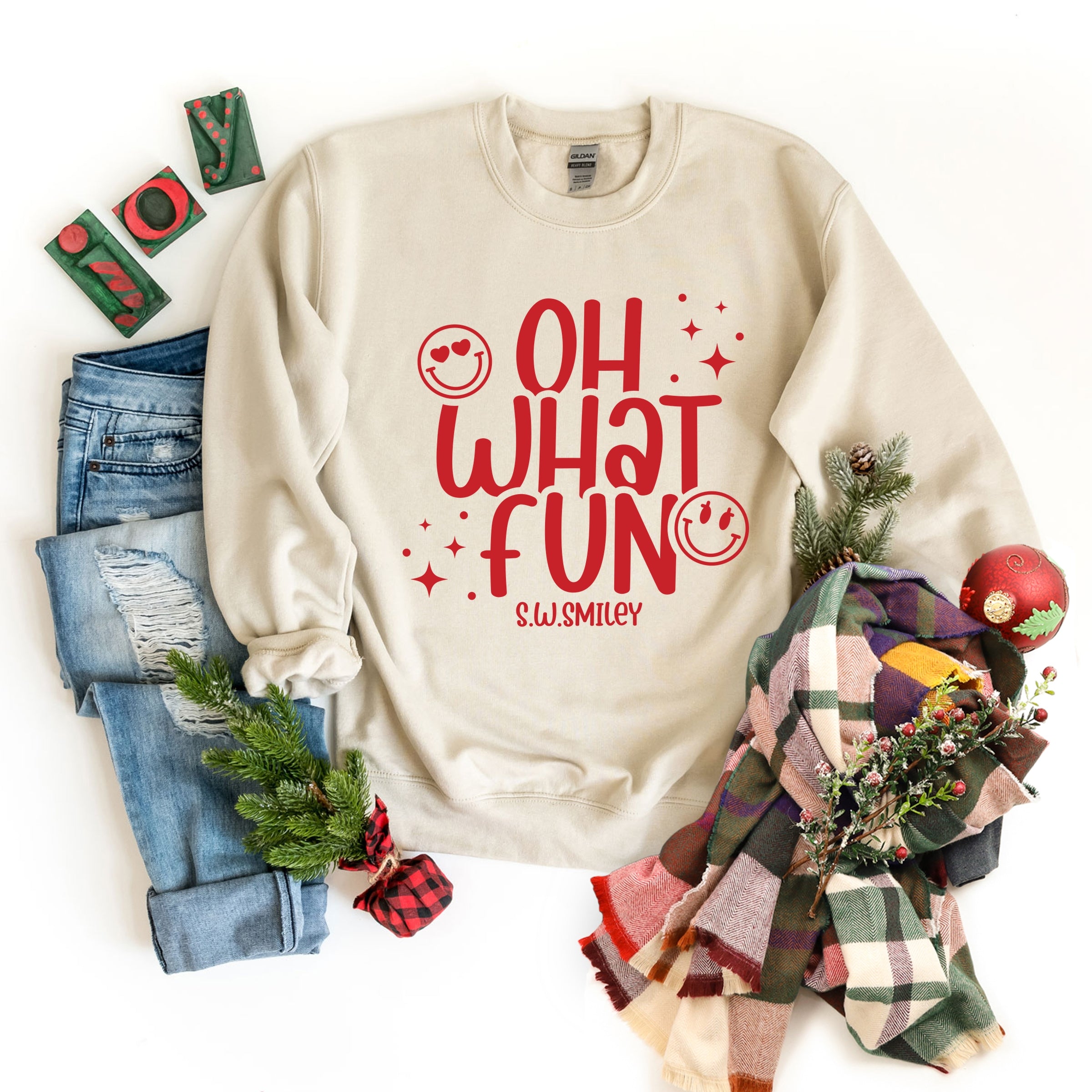S.W.Smiley Oh What Fun Sparkle -  Womens Sweatshirt