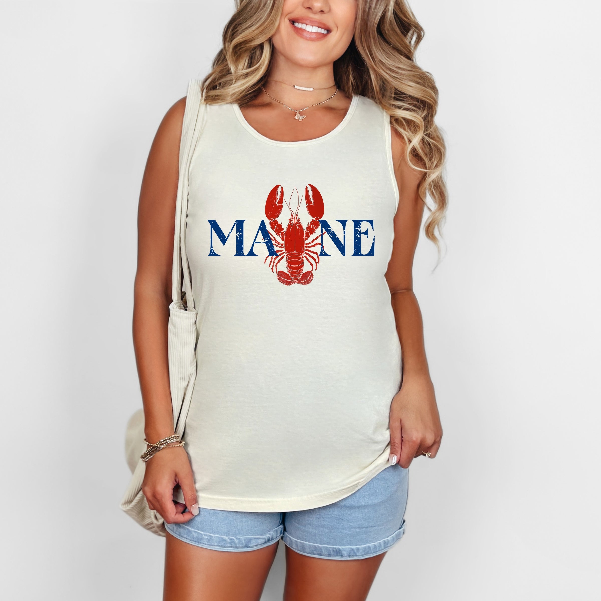 Maine Lobster - Women's Garment Dyed Graphic Tank Top