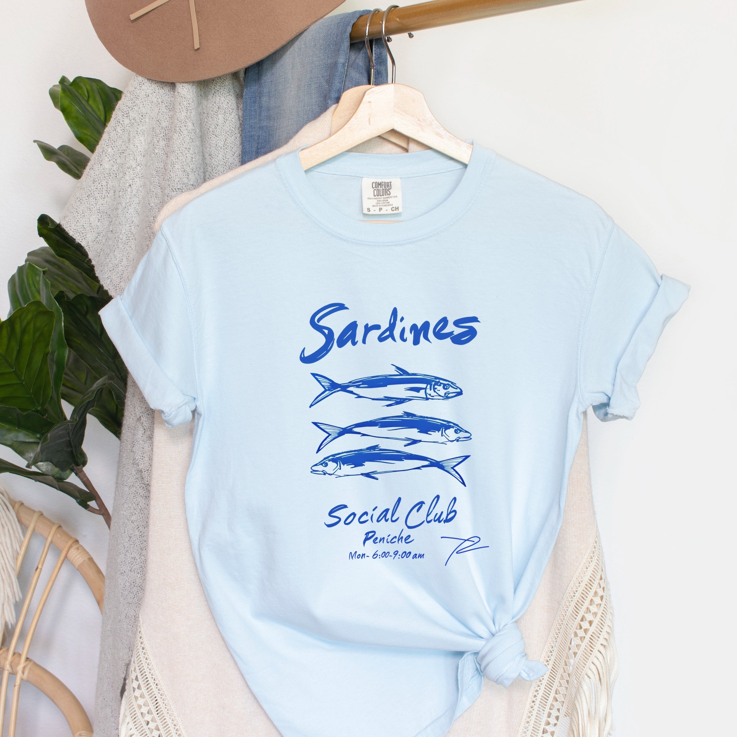 Sardines Social Club - Women's Garment Dyed Graphic T-Shirt