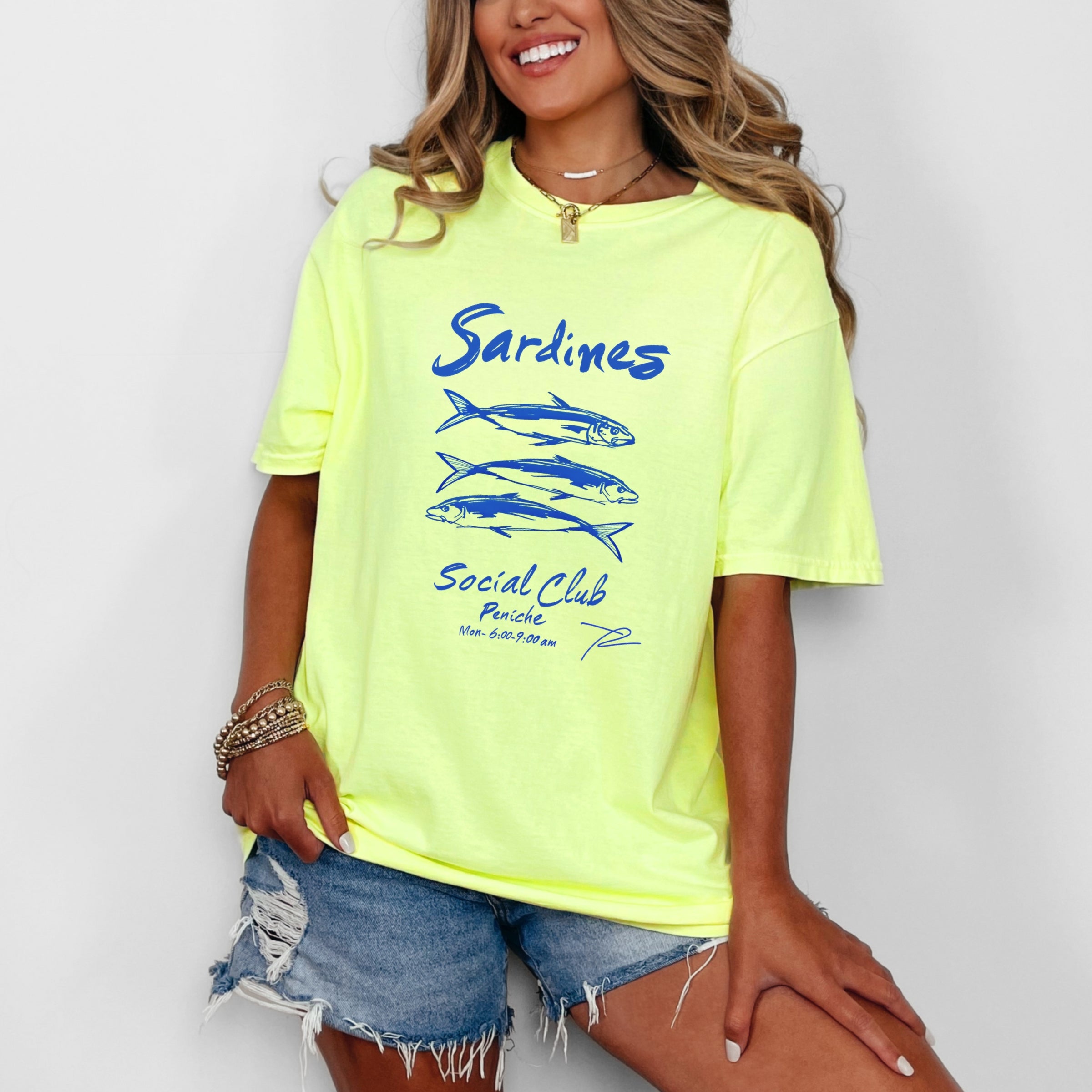 Sardines Social Club - Women's Garment Dyed Graphic T-Shirt