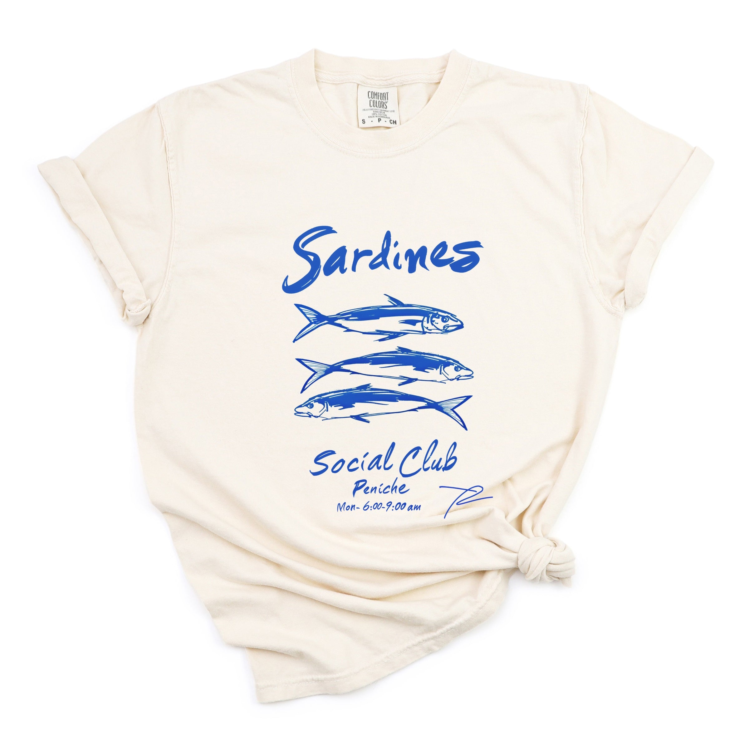 Sardines Social Club - Women's Garment Dyed Graphic T-Shirt