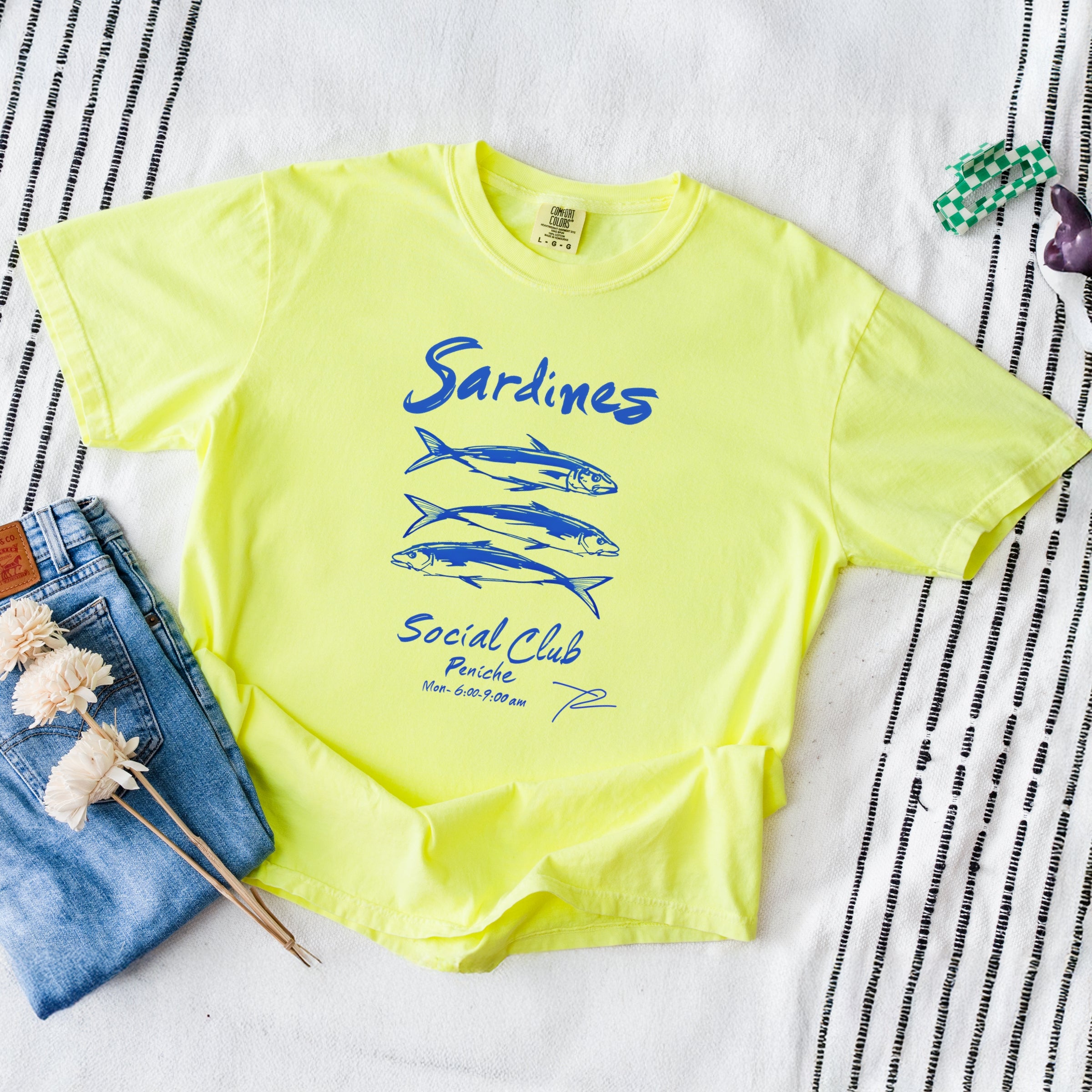 Sardines Social Club - Women's Garment Dyed Graphic T-Shirt