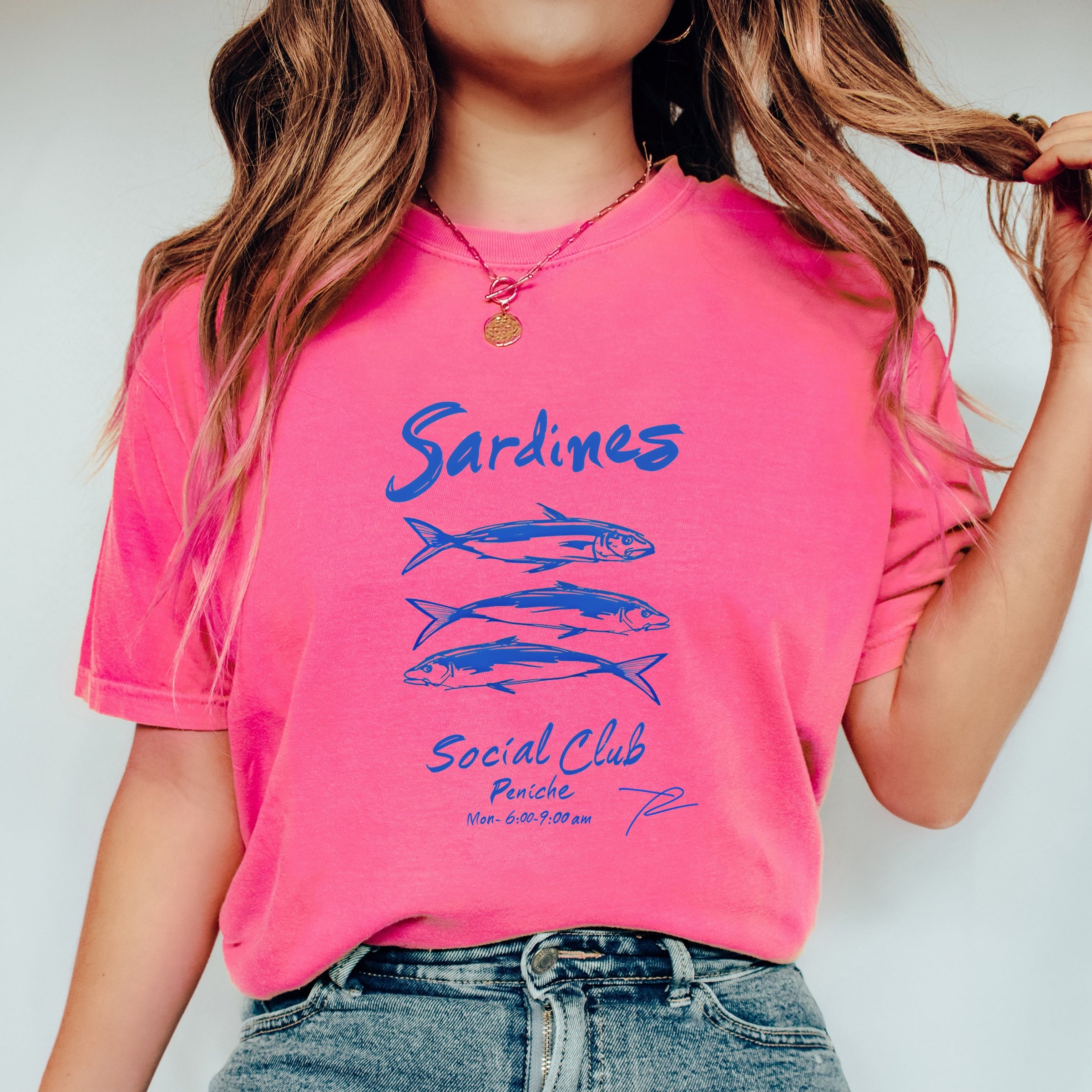Sardines Social Club - Women's Garment Dyed Graphic T-Shirt