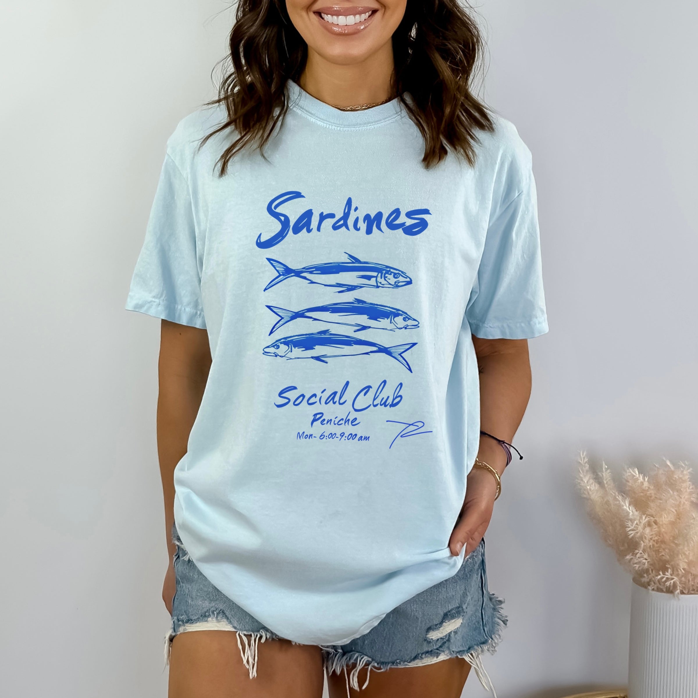 Sardines Social Club - Women's Garment Dyed Graphic T-Shirt