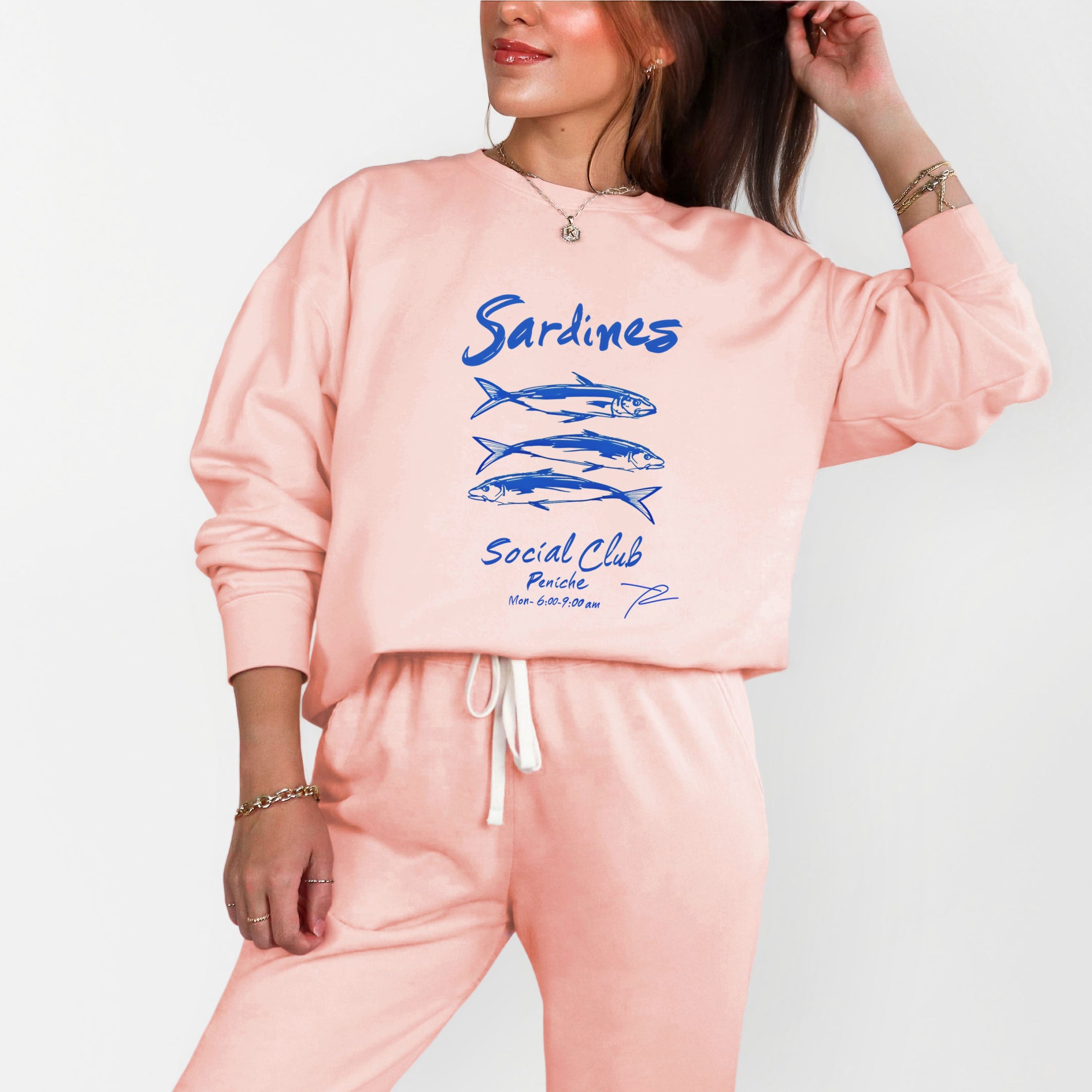 Sardines Social Club - Women's Lightweight Garment Dyed Sweatshirt