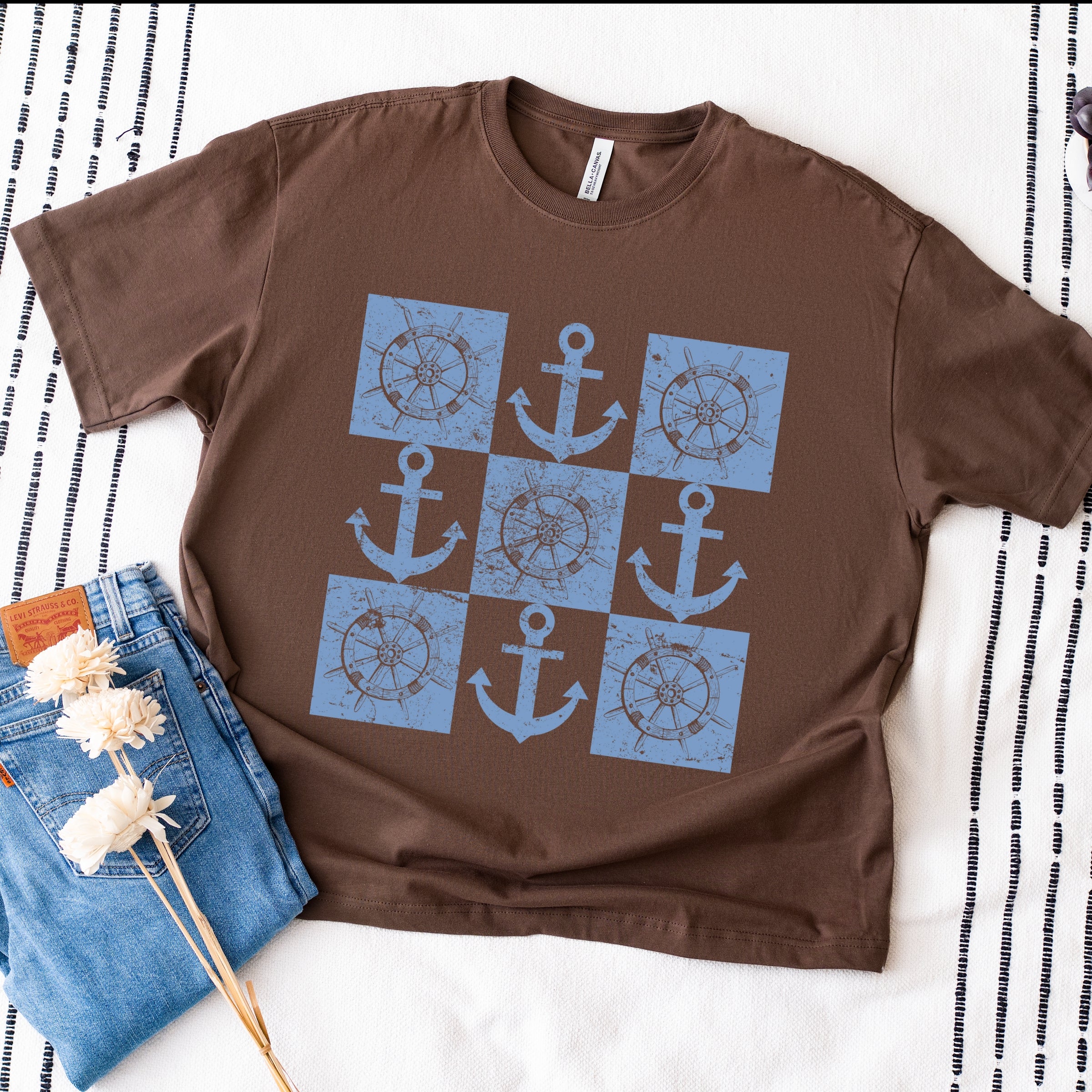Anchor Wheel Grid - Womens Heavyweight Tee