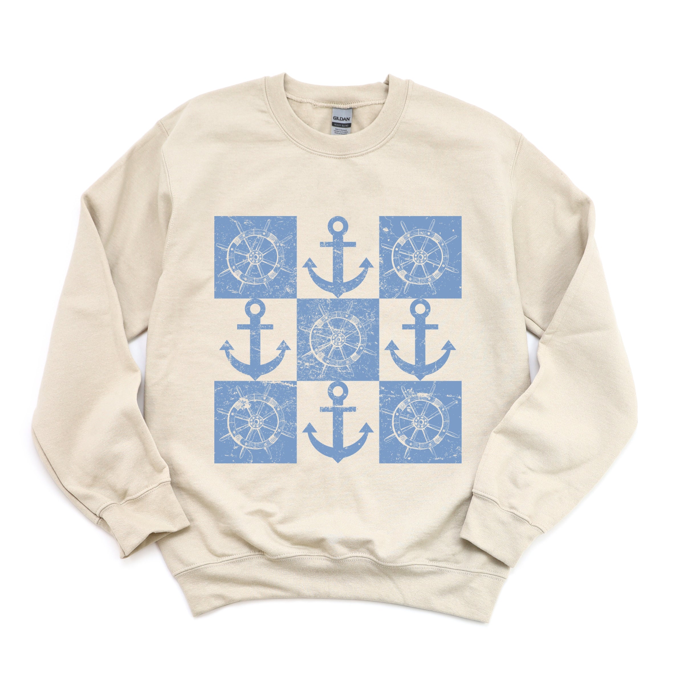 Anchor Wheel Grid -  Womens Sweatshirt