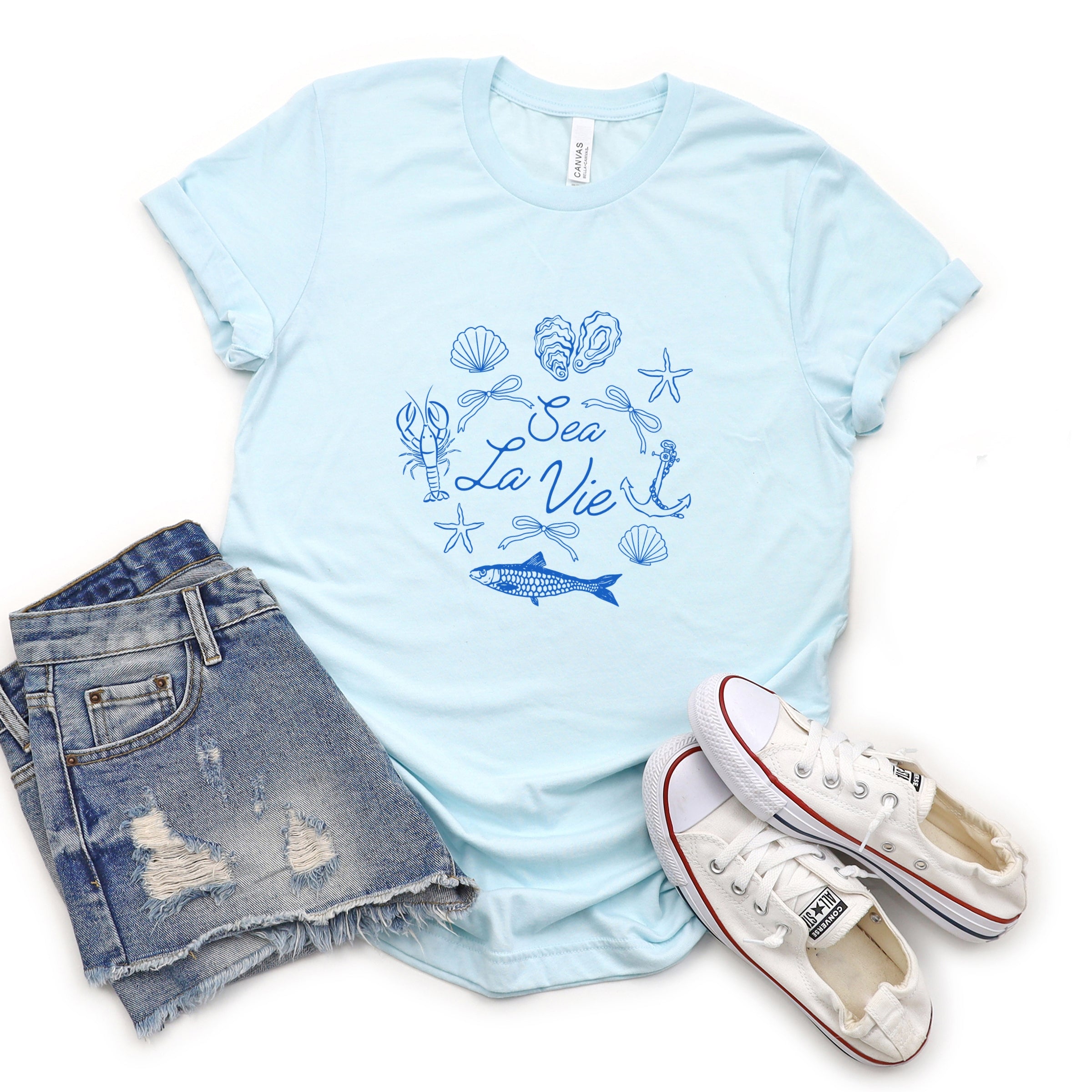 Sea La Vie Collage - Womens Short Sleeve Tee