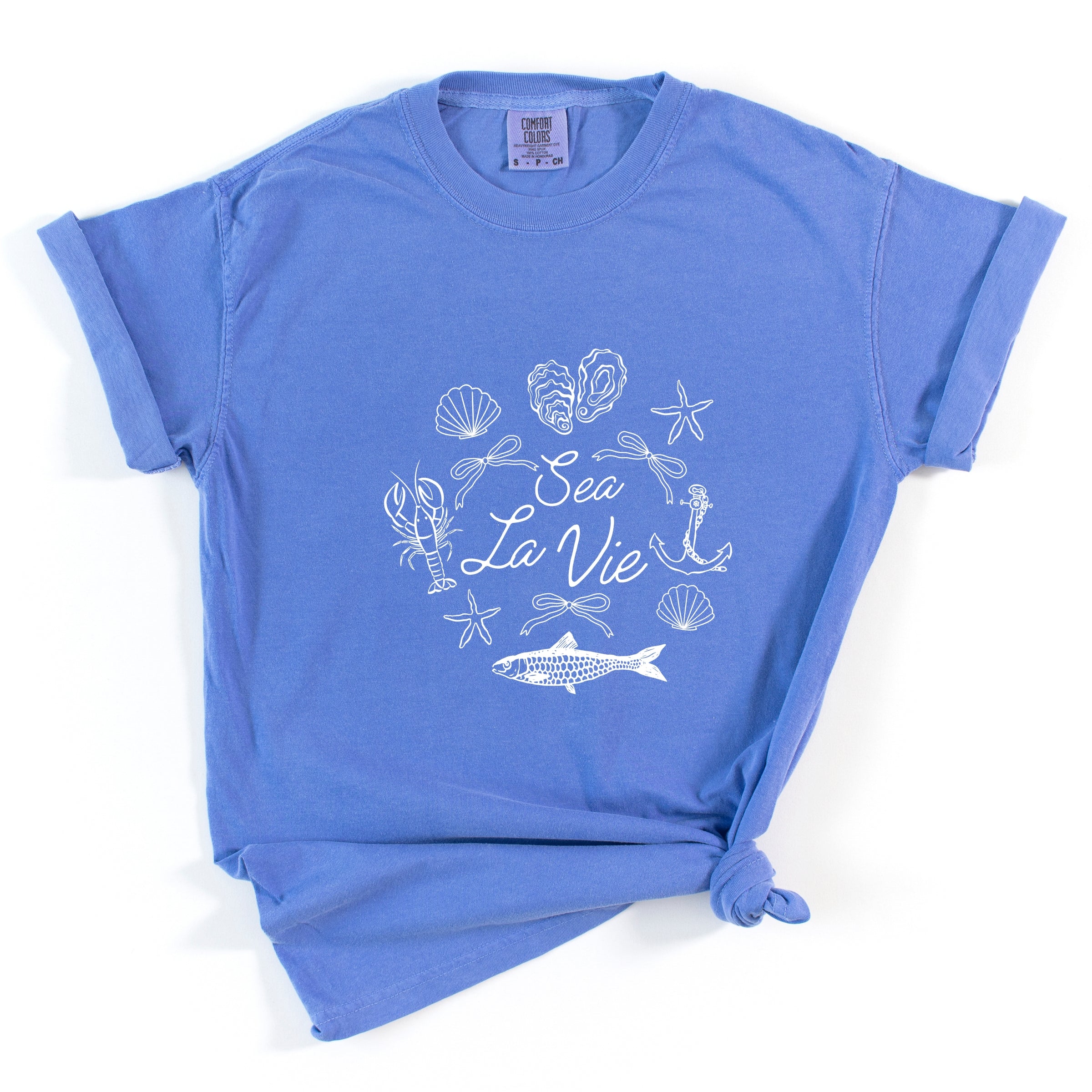 Sea La Vie Collage - Women's Garment Dyed Graphic T-Shirt