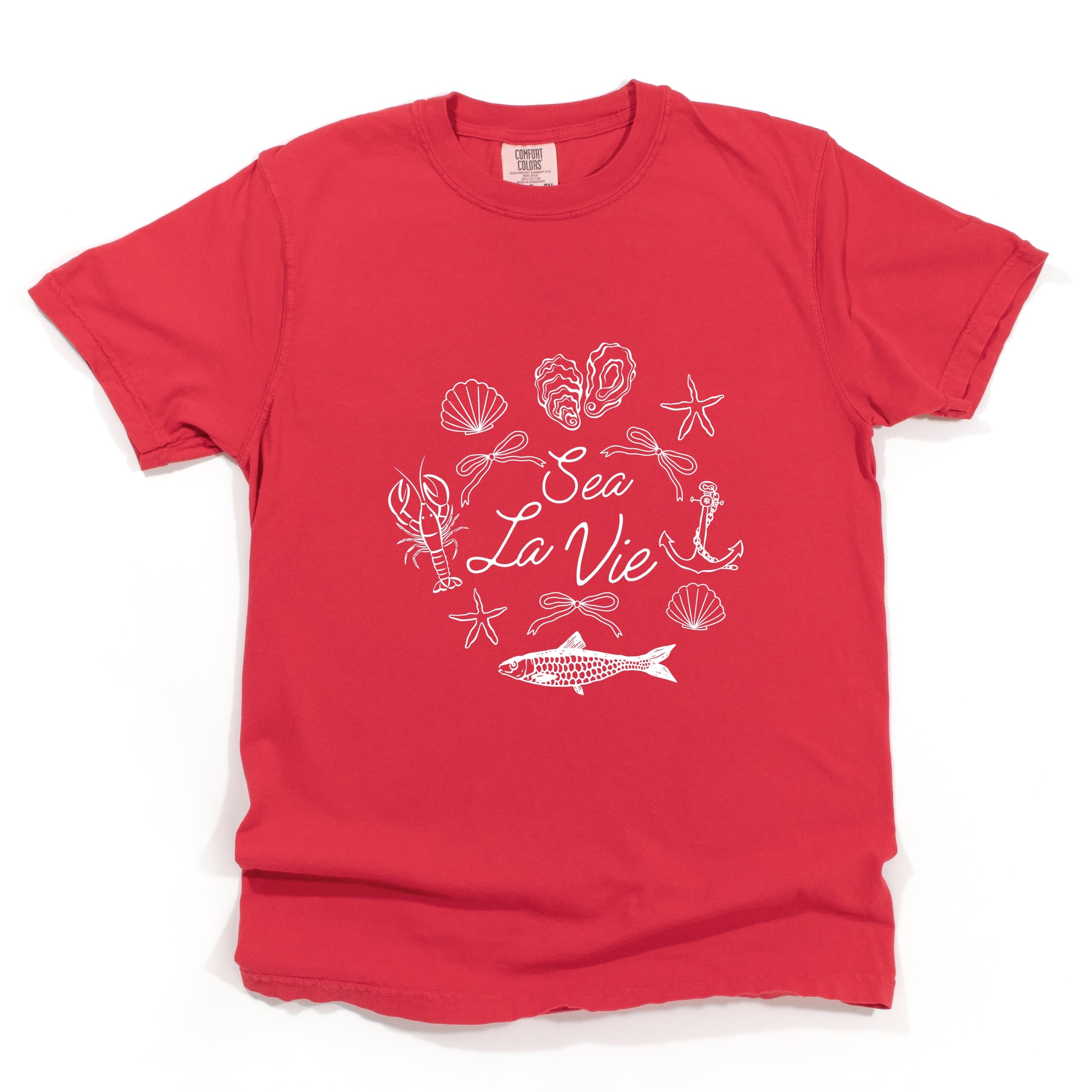 Sea La Vie Collage - Women's Garment Dyed Graphic T-Shirt