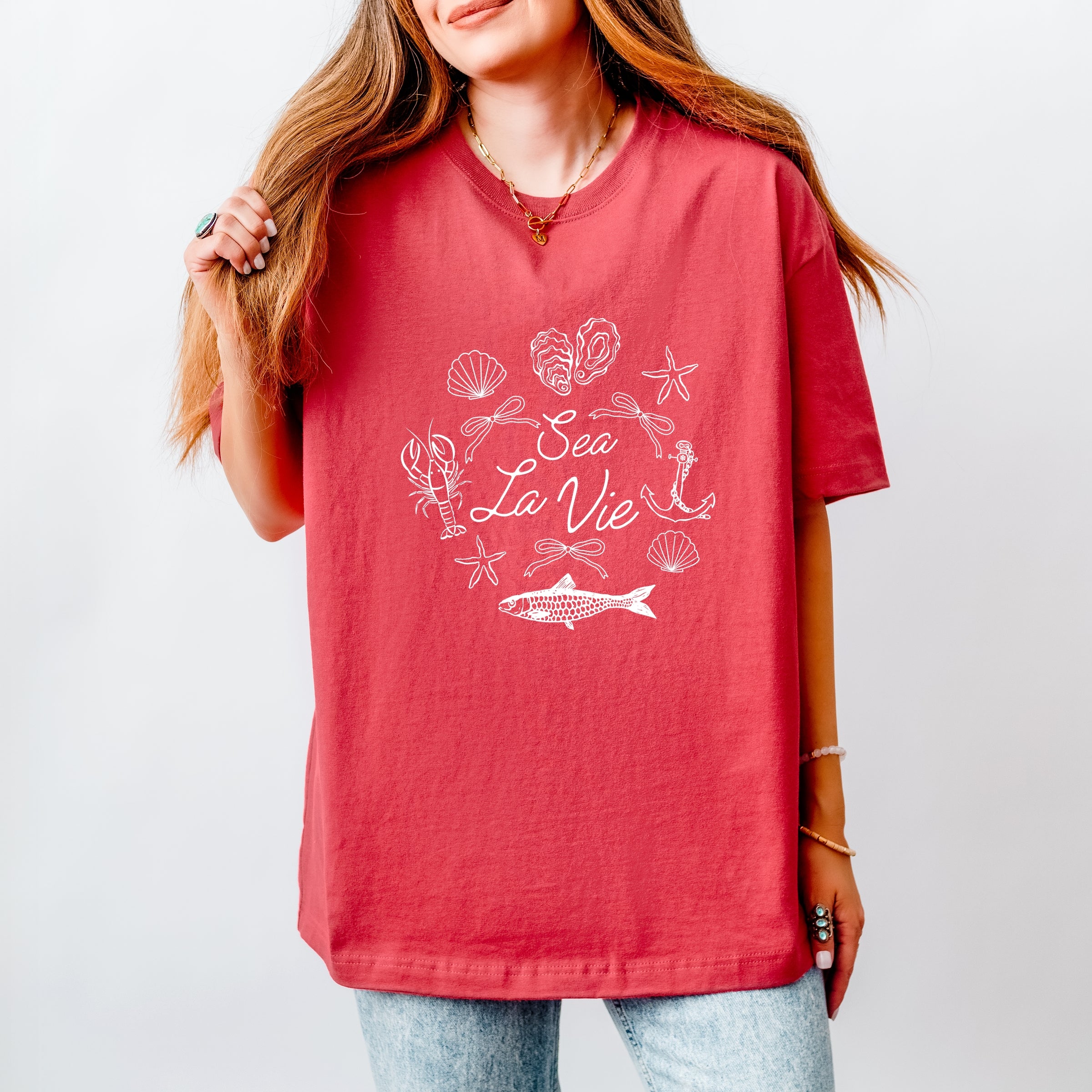 Sea La Vie Collage - Women's Heavyweight Graphic T-Shirt