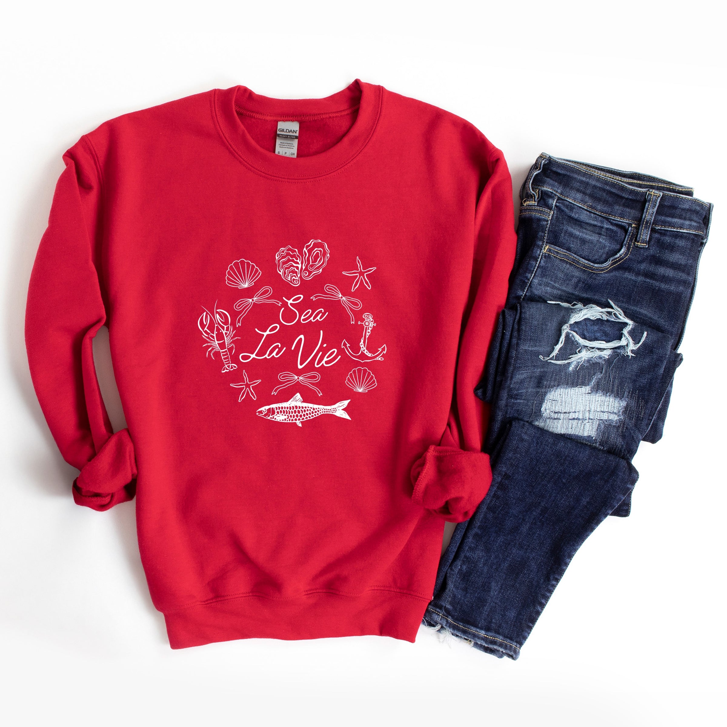 Sea La Vie Collage - Women's Graphic Sweatshirt