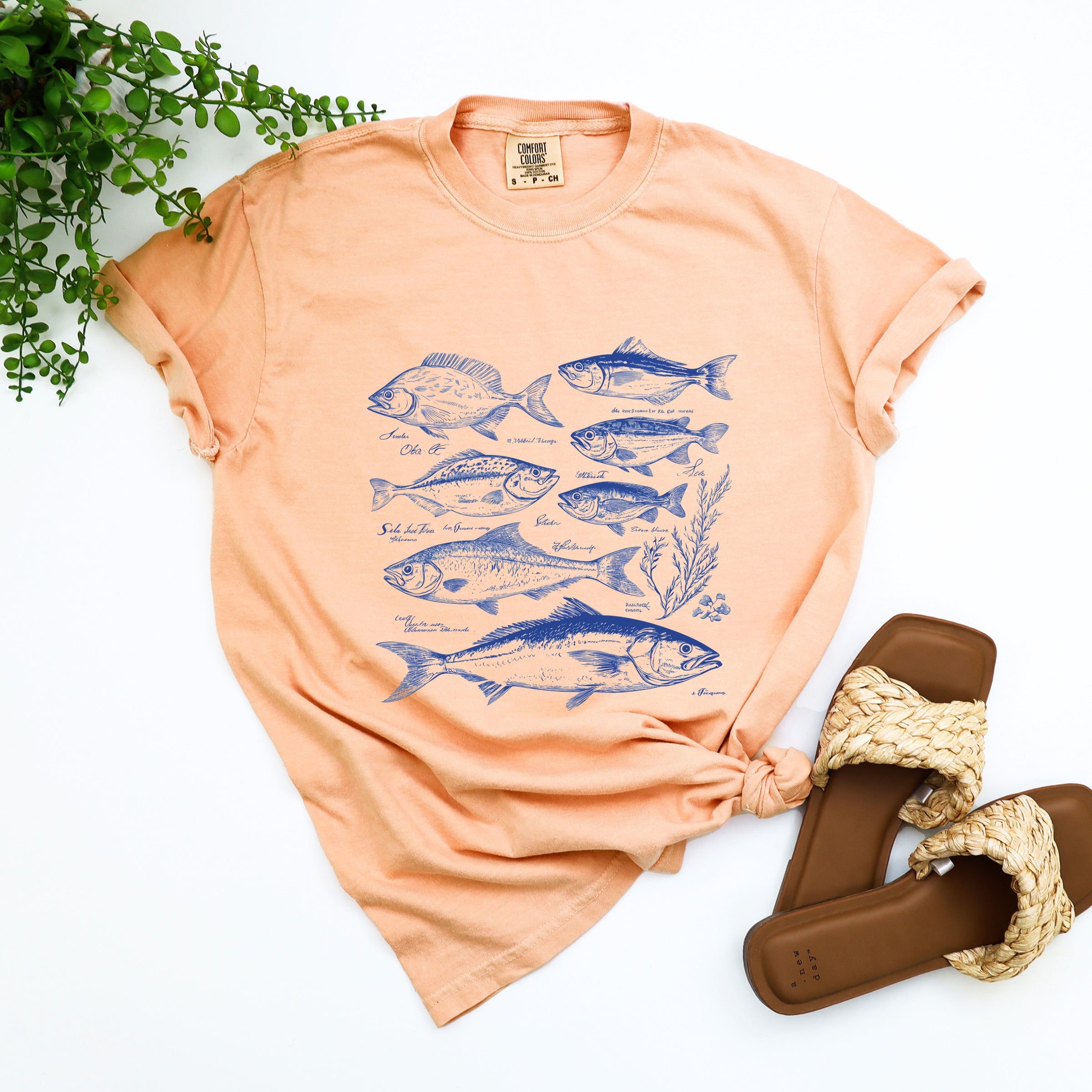 Vintage Fish - Women's Garment Dyed Graphic T-Shirt
