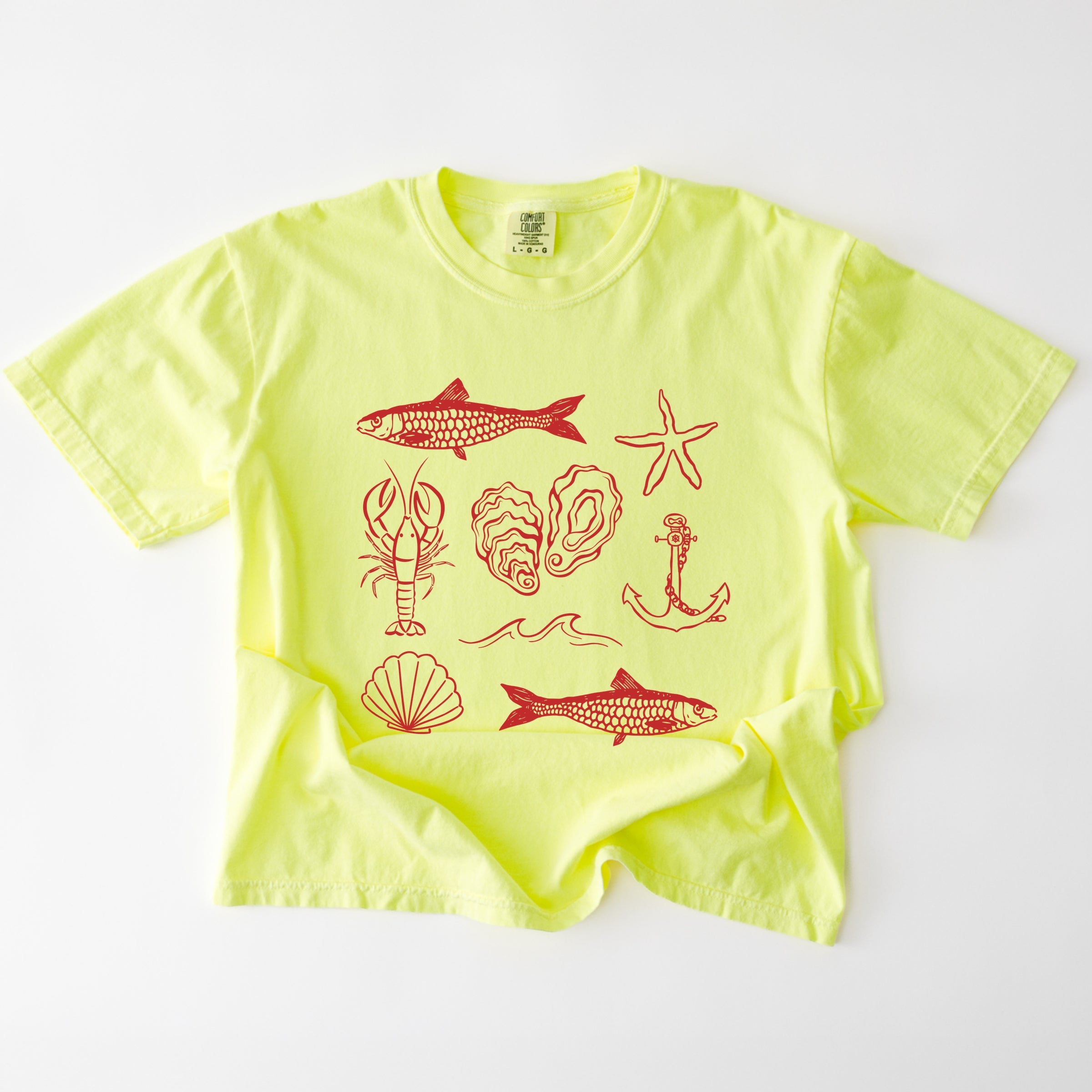 Fisherman Collage - Womens Garment Dyed Tee