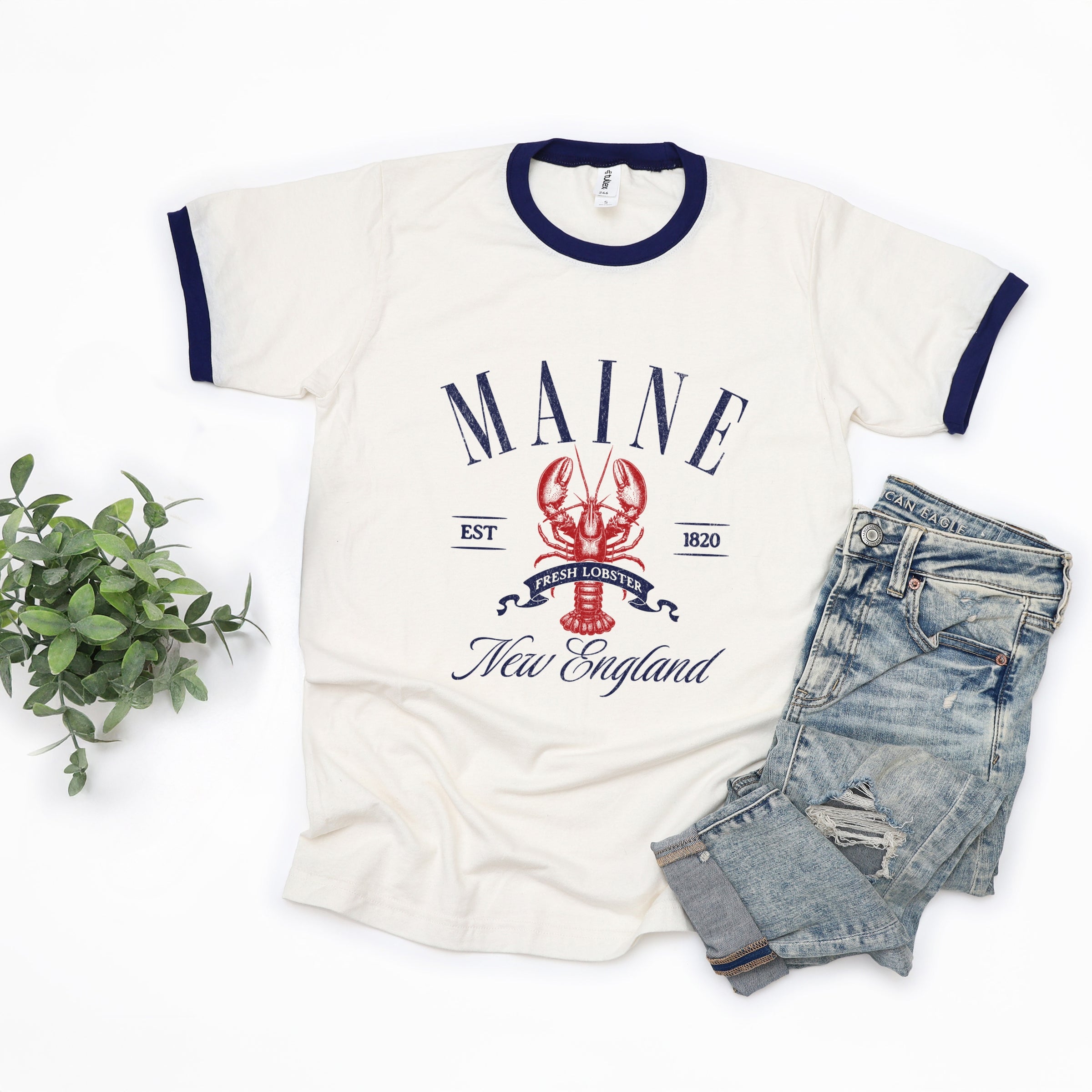 Maine New England - Womens Ringer Tee
