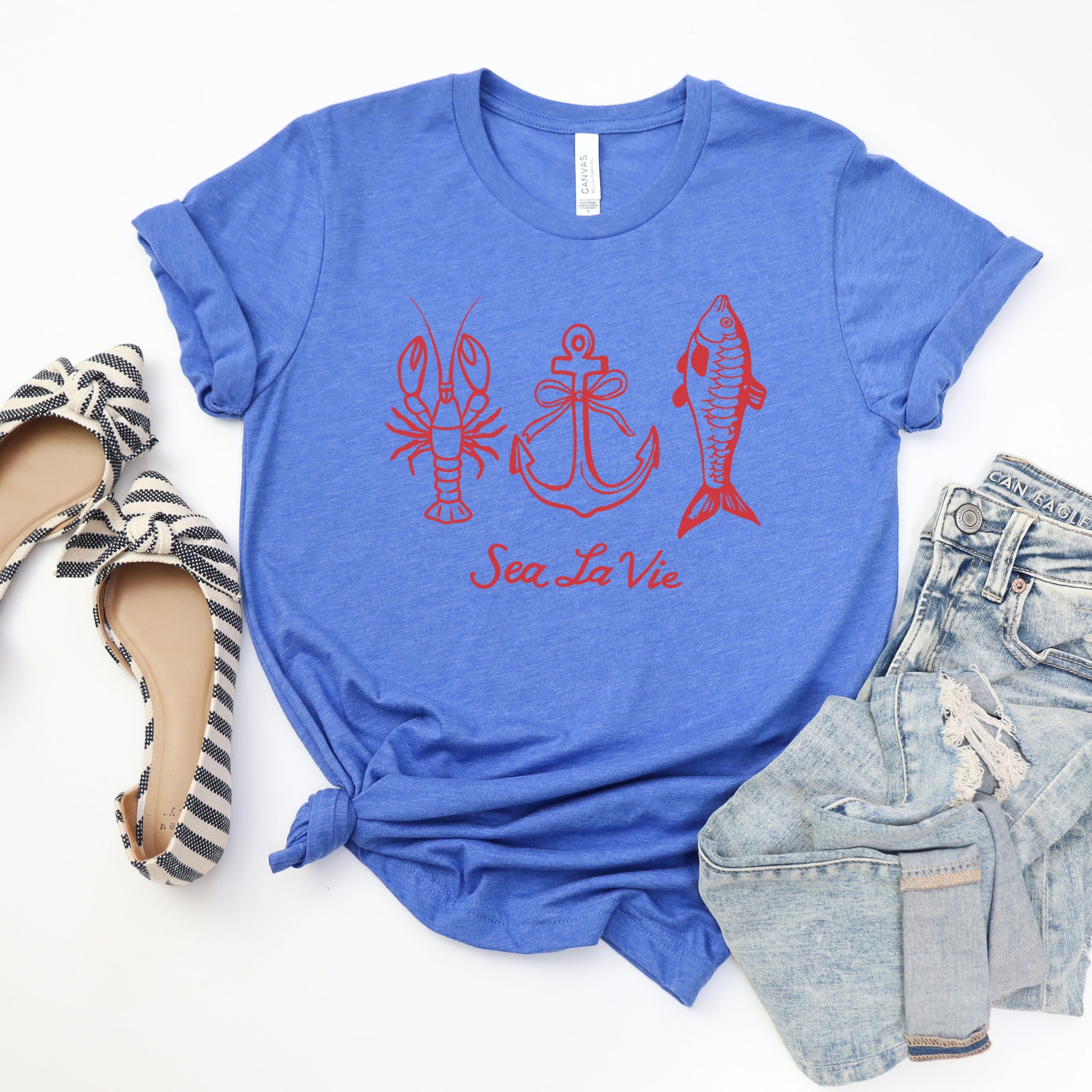 Sea La Vie 3 Across - Womens Short Sleeve Tee