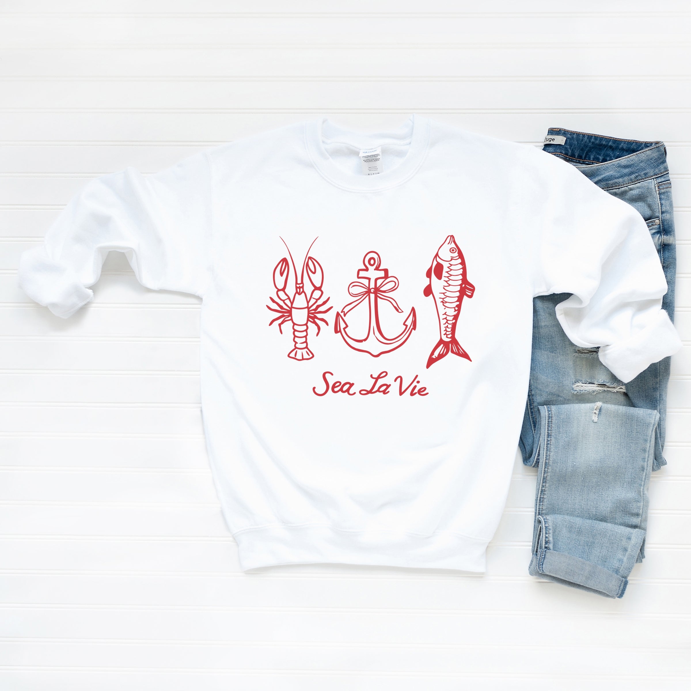 Sea La Vie 3 Across -  Womens Sweatshirt