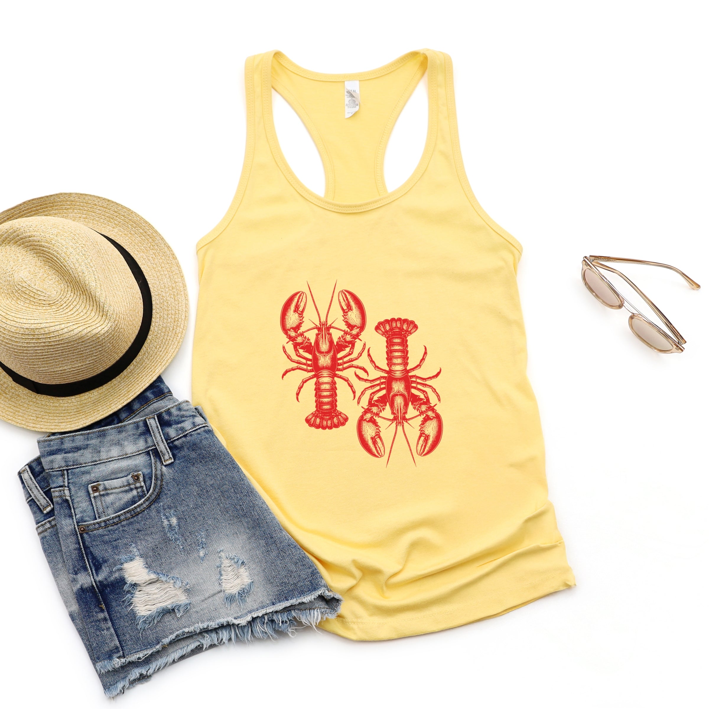 Two Lobsters - Womens Racerback Tank