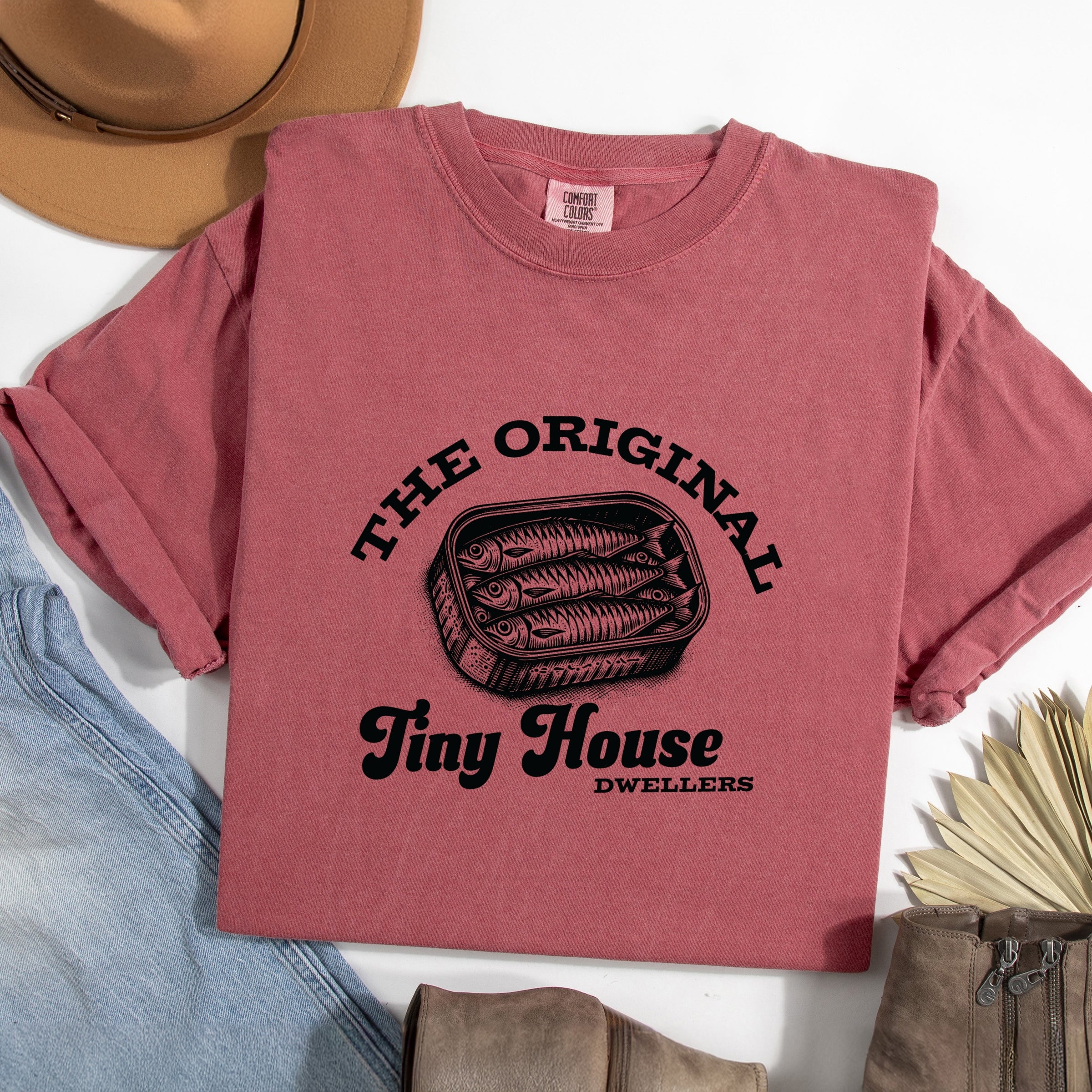 Original Tiny House Dwellers - Womens Garment Dyed Tee
