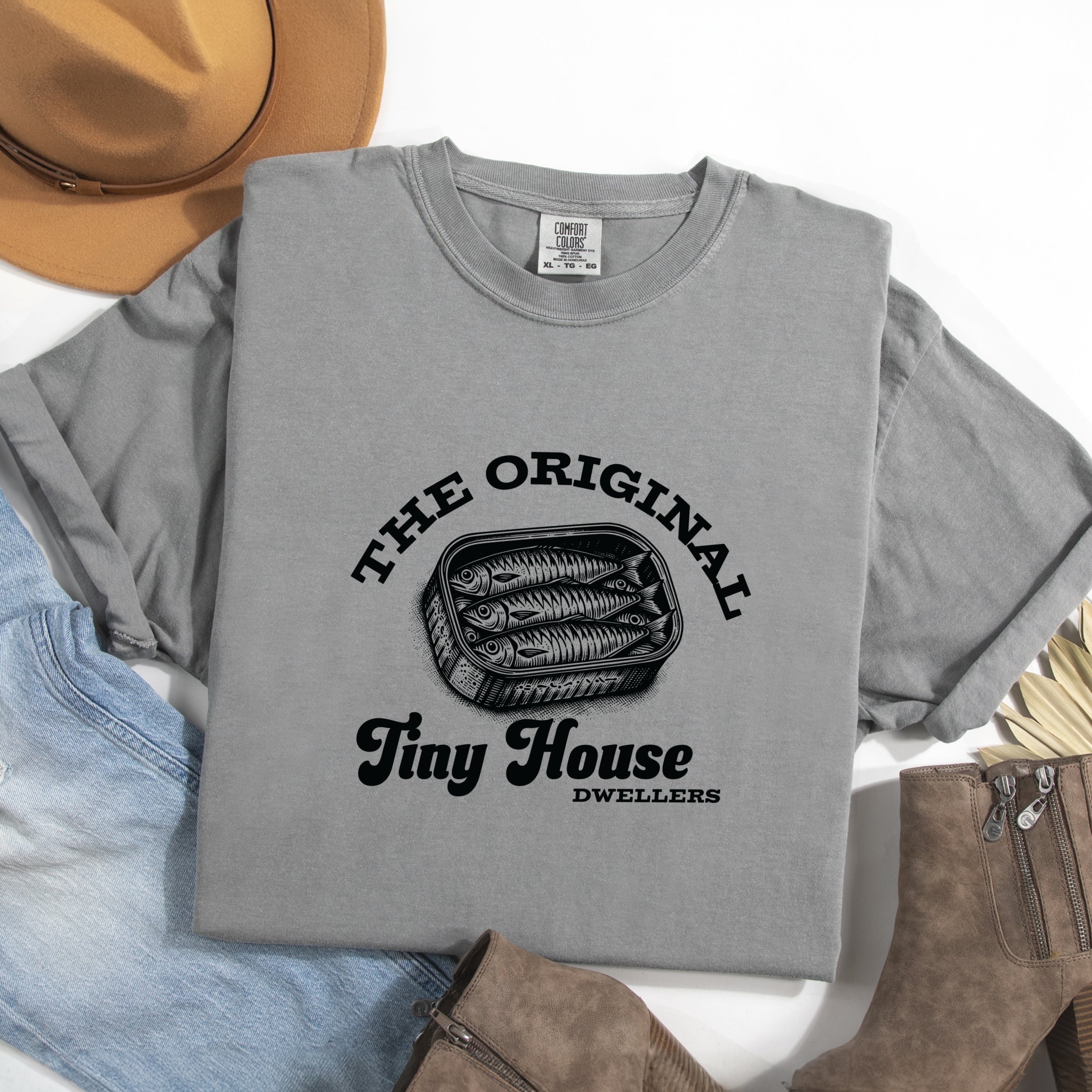 Original Tiny House Dwellers - Womens Garment Dyed Tee