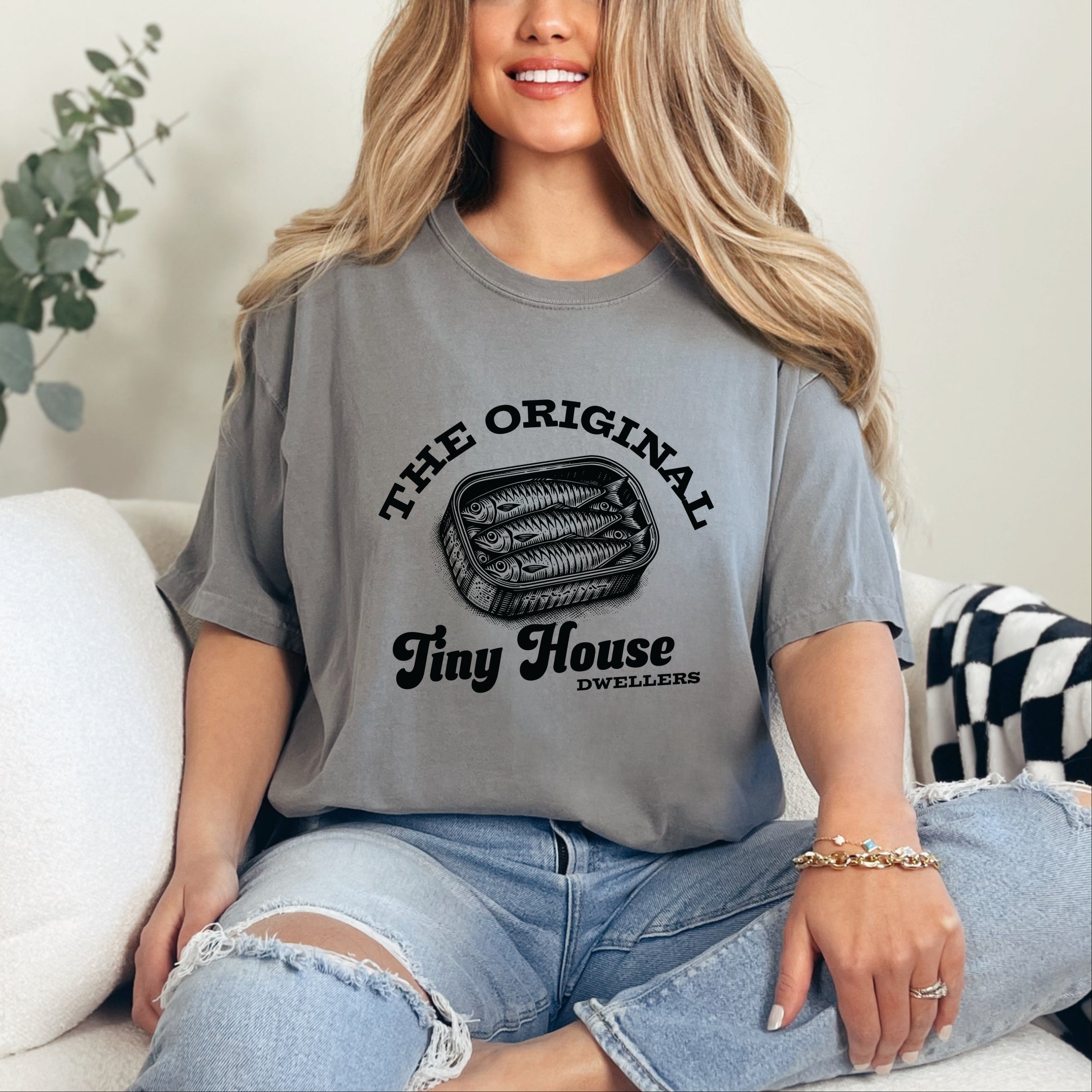 Original Tiny House Dwellers - Womens Garment Dyed Tee