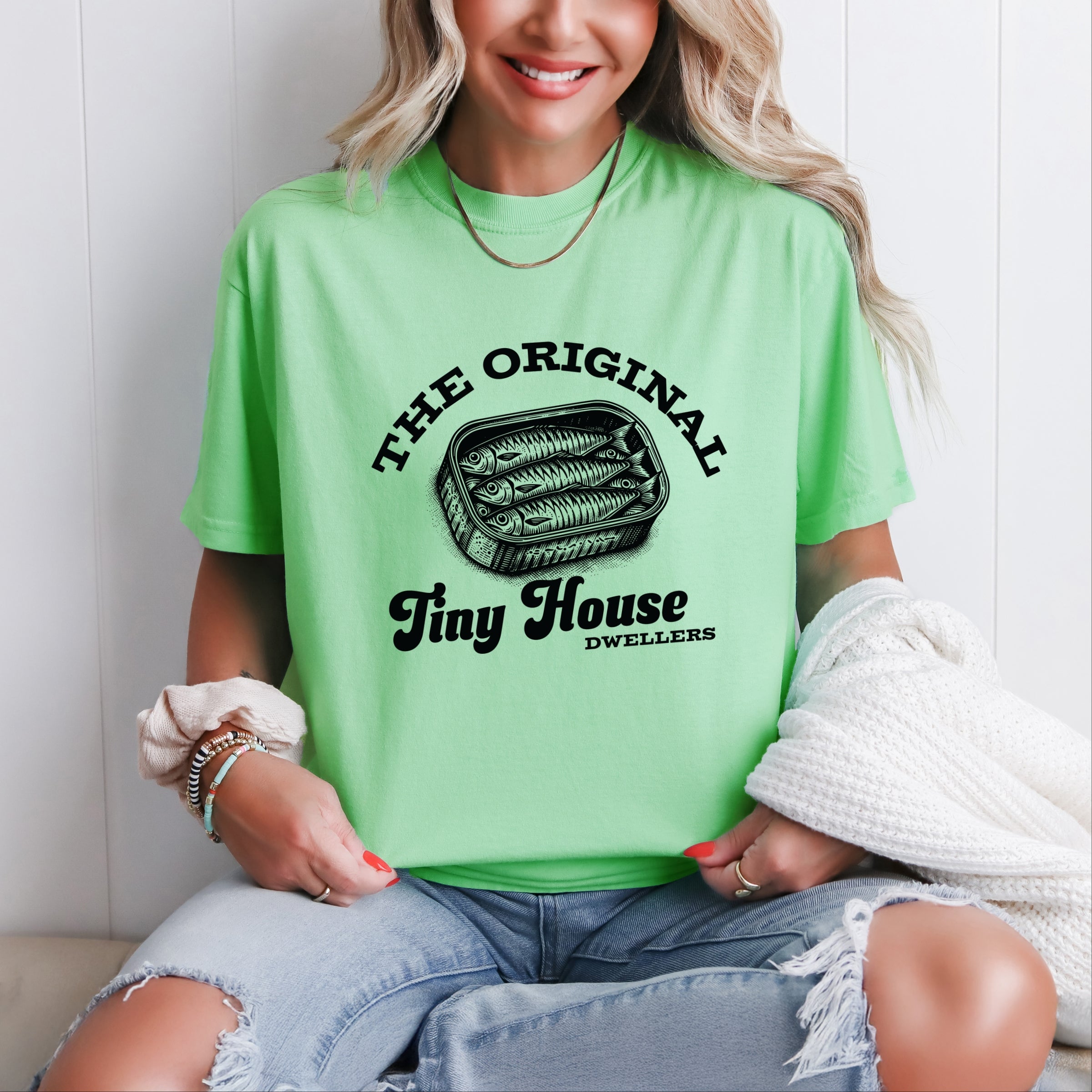 Original Tiny House Dwellers - Womens Garment Dyed Tee