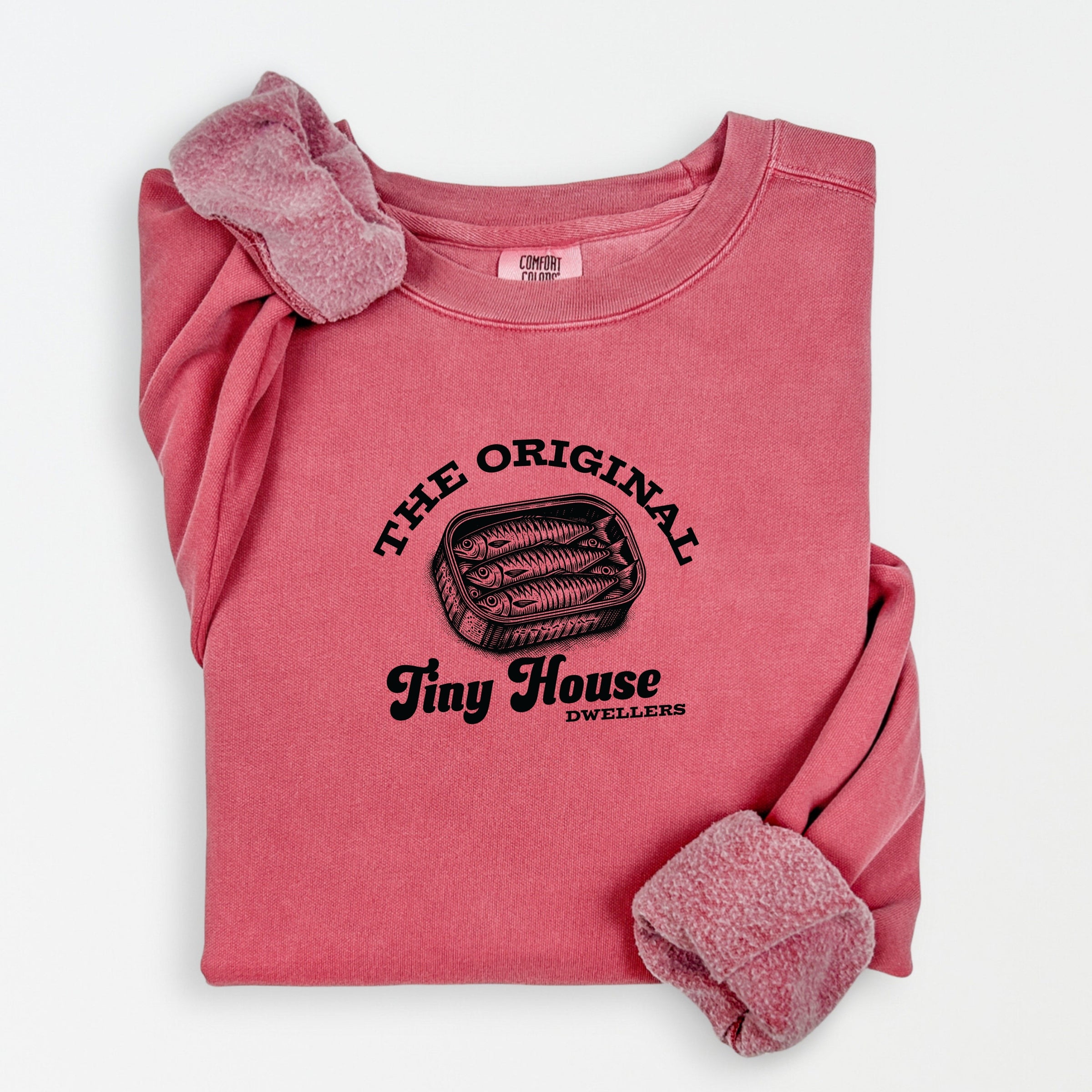 Original Tiny House Dwellers - Womens Lightweight Garment Dyed Sweatshirt