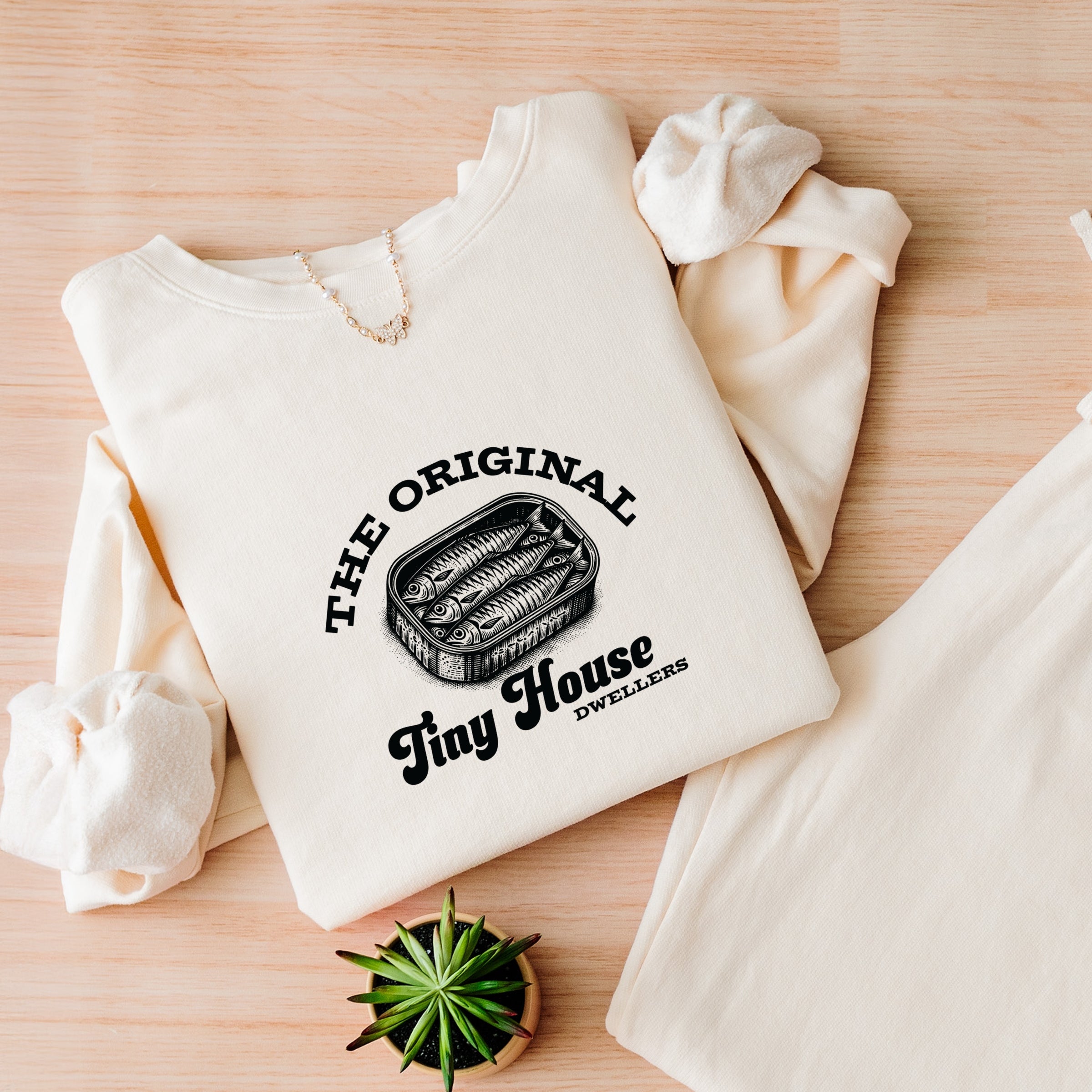 Original Tiny House Dwellers - Womens Lightweight Garment Dyed Sweatshirt